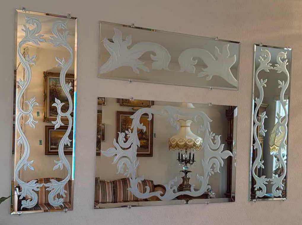 Photo 1 of 4PCS-EDGED GLASS WALL ART (68”x40” SIZE ON WALL)