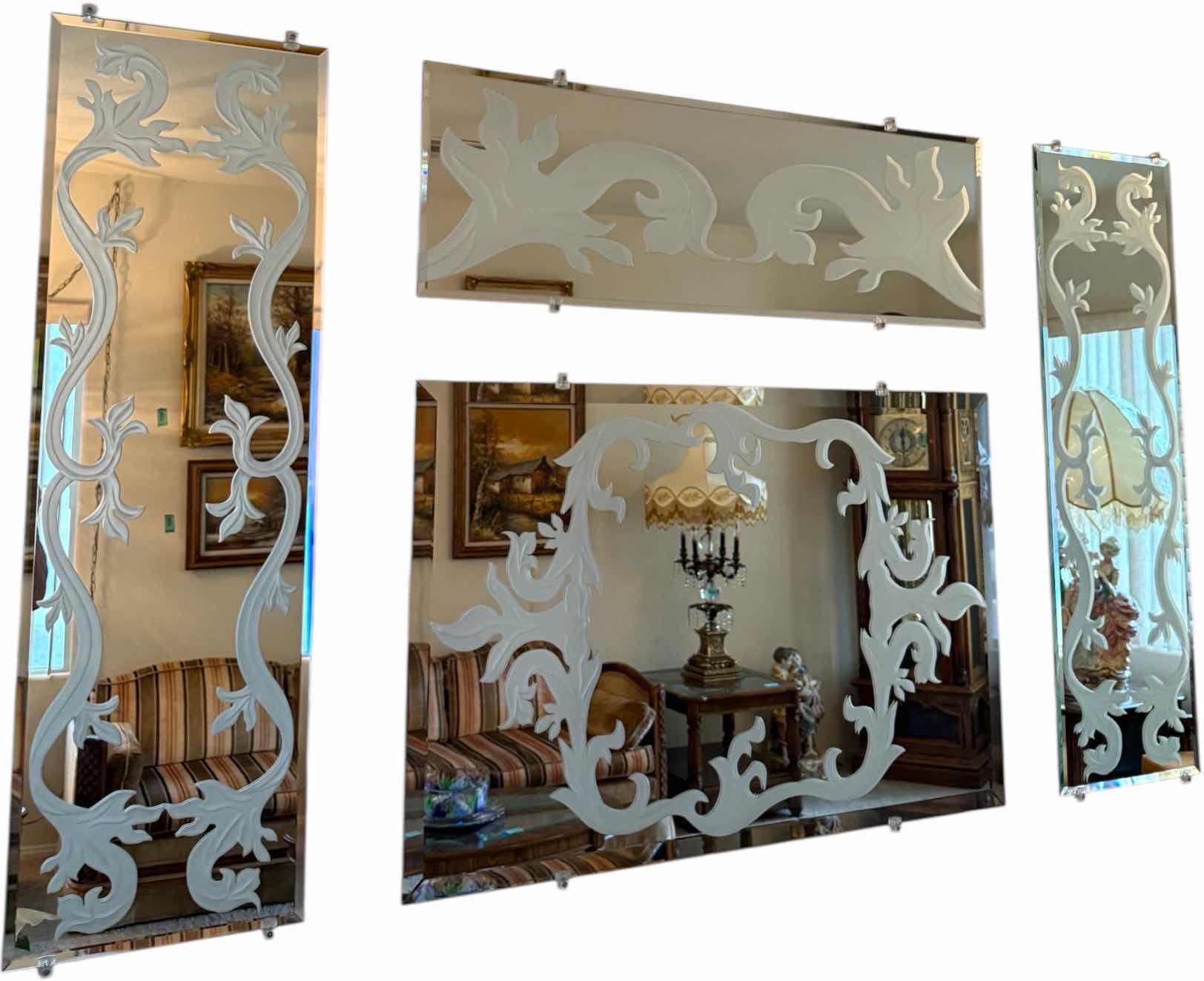 Photo 1 of 4PCS-EDGED GLASS WALL ART (68”x40” SIZE ON WALL)