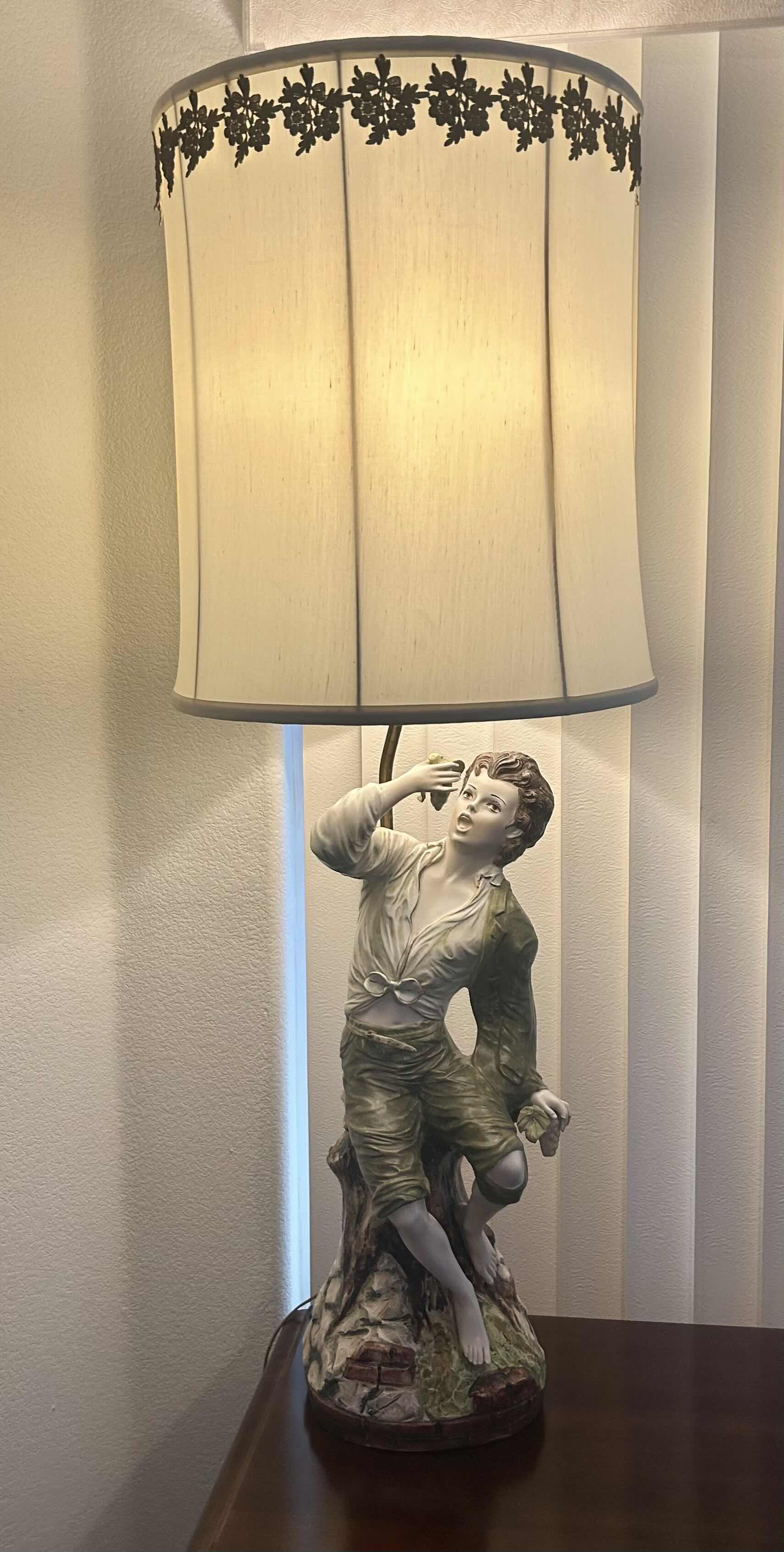 Photo 1 of RARE 1964 AZZOLIN BROTHERS CAPODIMONTE MID CENTURY LAMP
H 45” 
