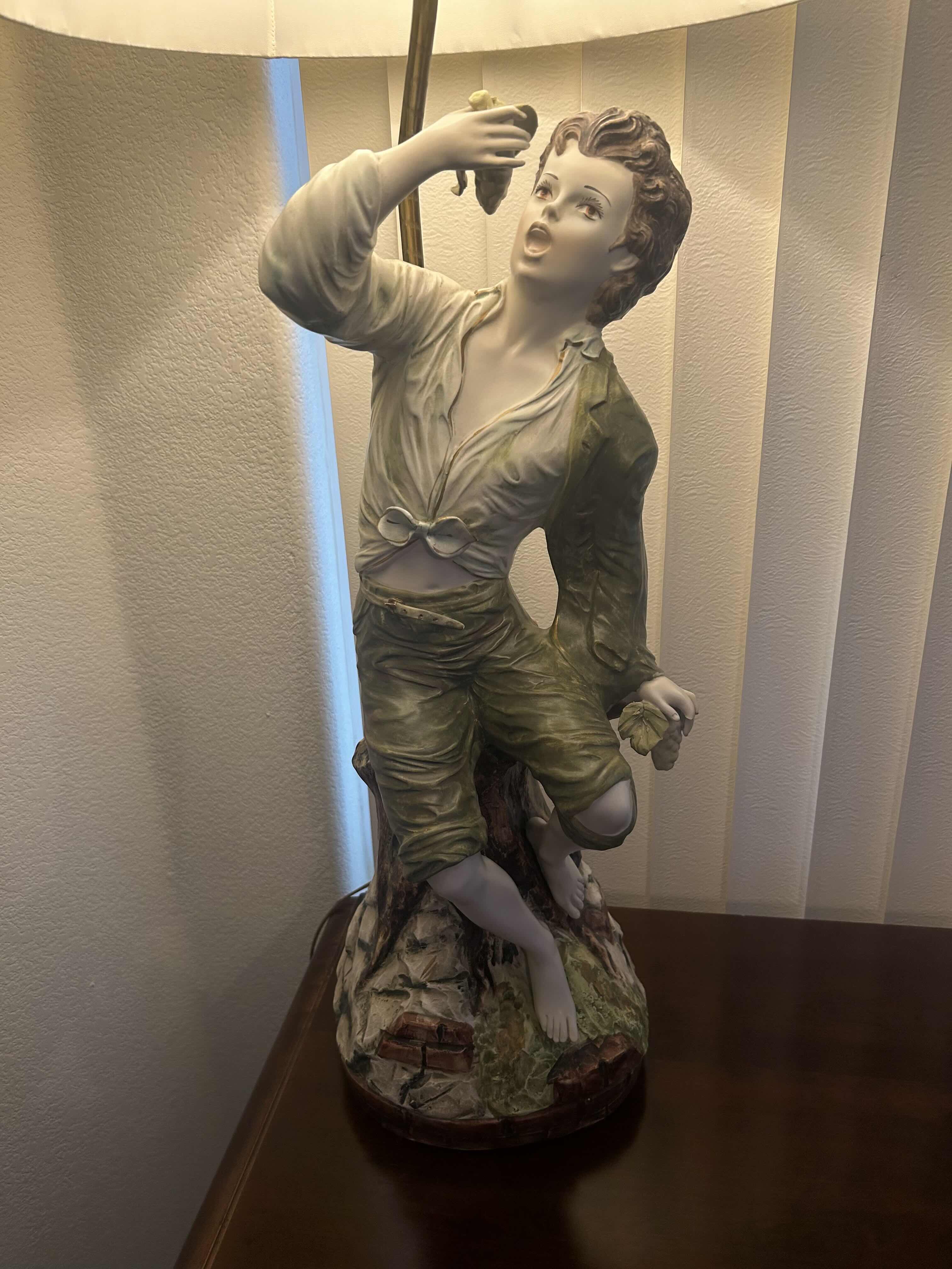 Photo 1 of RARE 1964 AZZOLIN BROTHERS CAPODIMONTE MID CENTURY LAMP
H 45” 