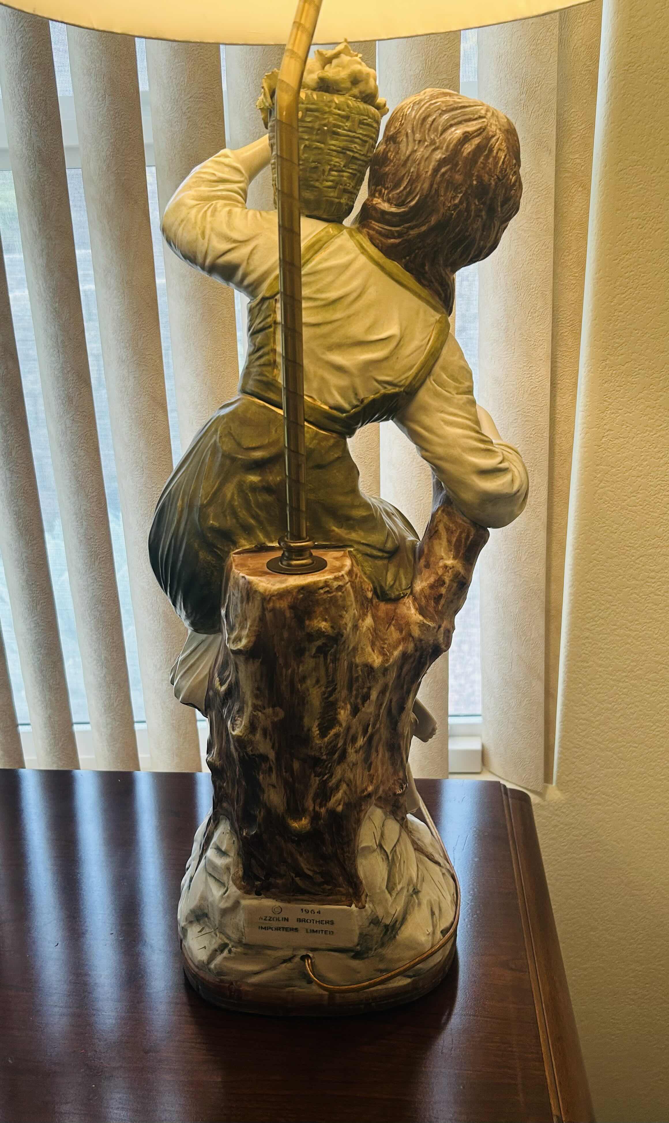Photo 1 of RARE 1964 AZZOLIN BROTHERS CAPODIMONTE MID CENTURY LAMP H 45” 