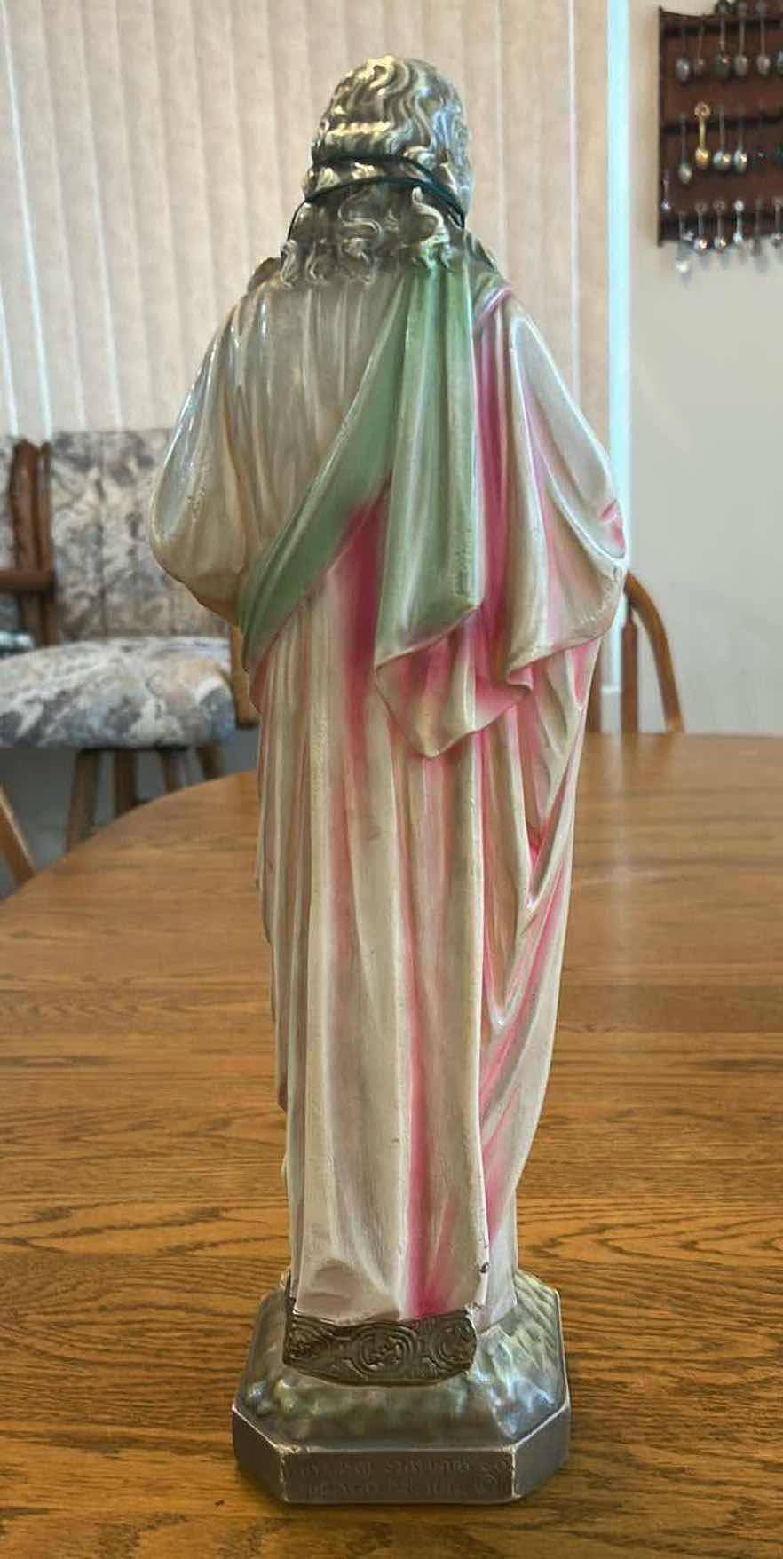 Photo 1 of VINTAGE PLASTER STATUE OF JESUS H 18” MINOR CHIP 
