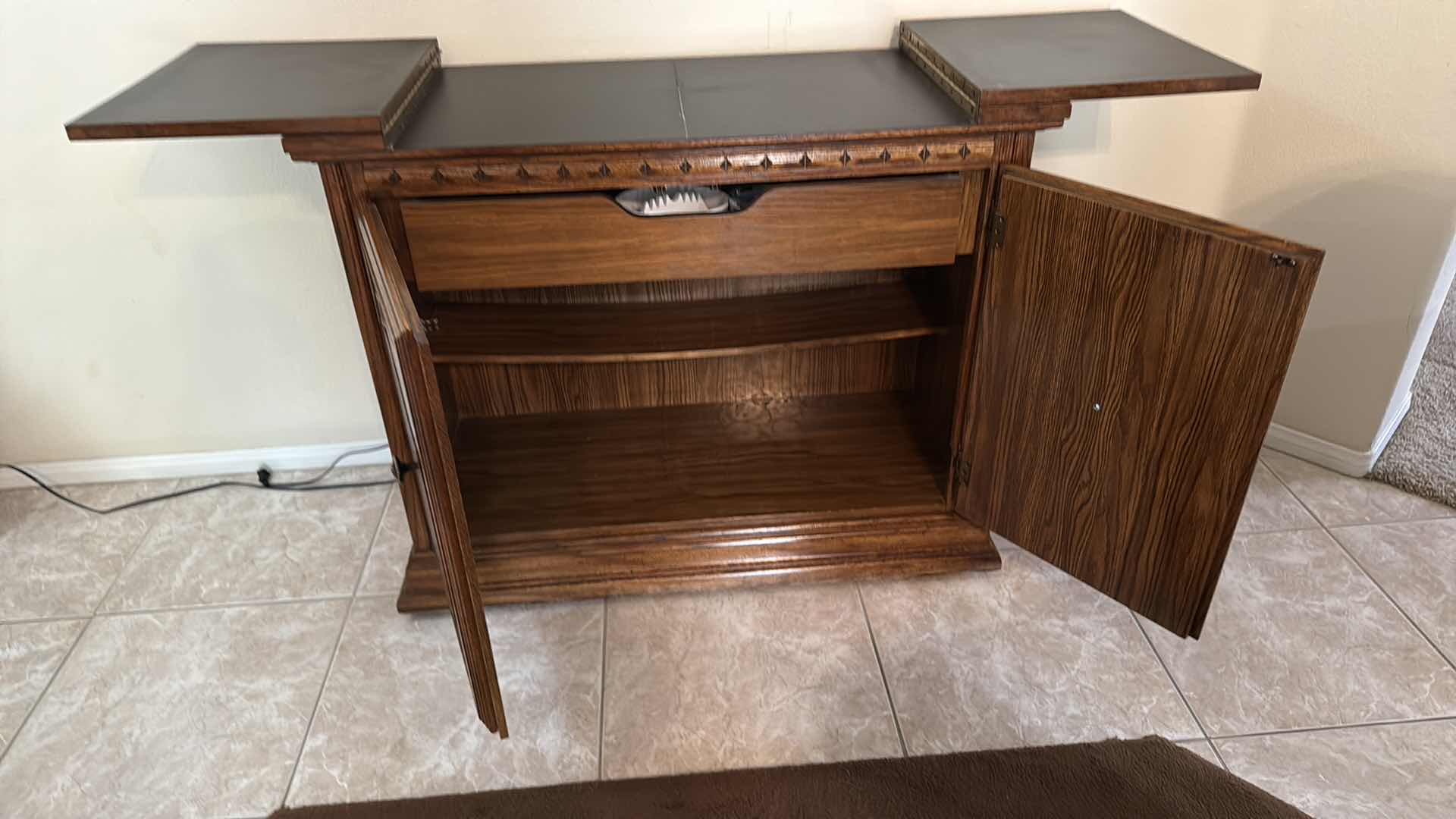 Photo 1 of VINTAGE WOOD BUFFET SERVER CABINET 41”x18” H33”