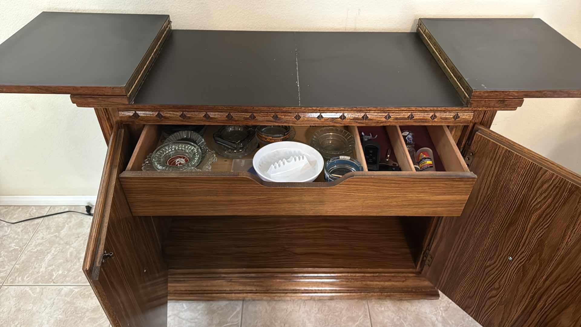 Photo 1 of VINTAGE WOOD BUFFET SERVER CABINET 41”x18” H33”