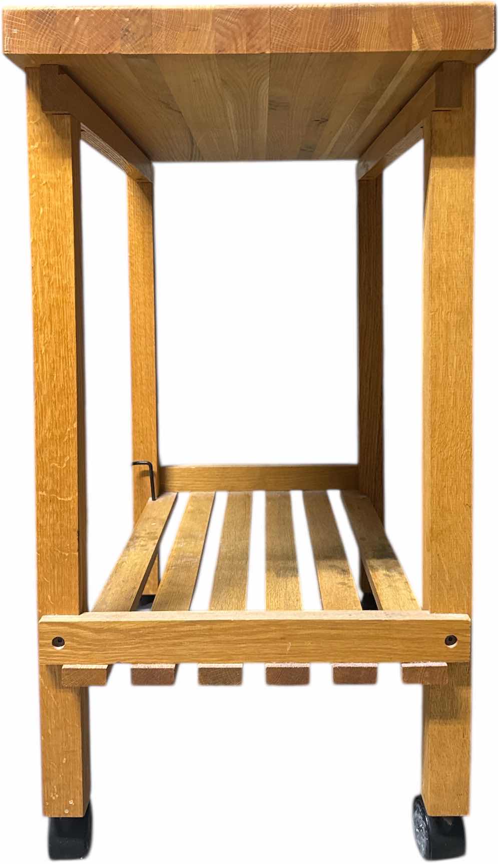 Photo 1 of WOODEN ROLLING KITCHEN CART WITH SELF
30” X 18” X H34”