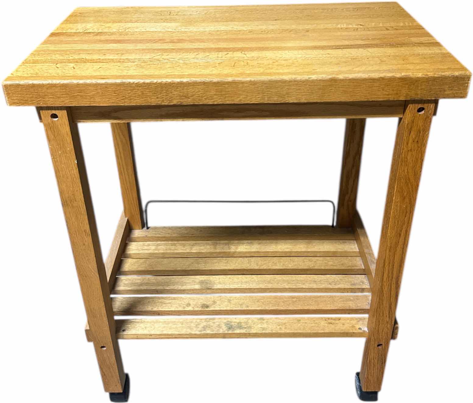 Photo 1 of WOODEN ROLLING KITCHEN CART WITH SELF
30” X 18” X H34”