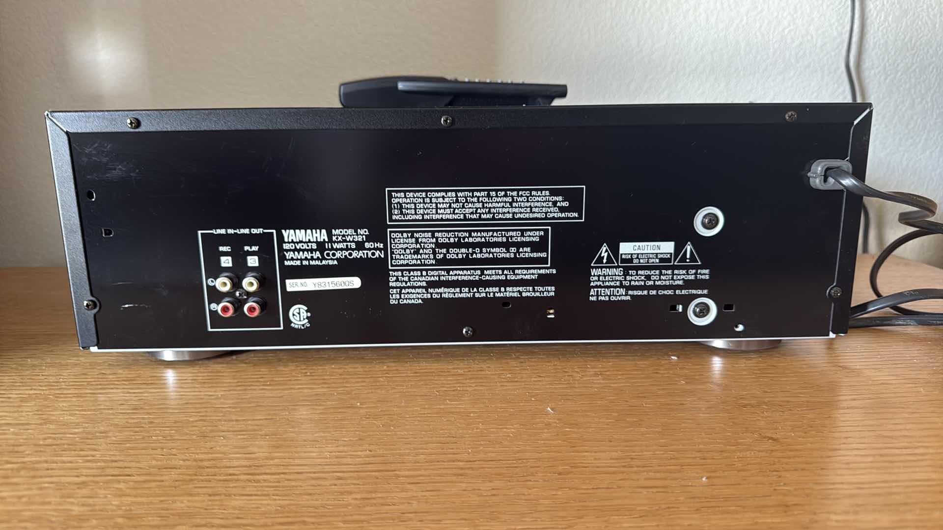 Photo 1 of YAMAHA NATURAL SOUND CASSETTE DECK PLAYER KX-W321