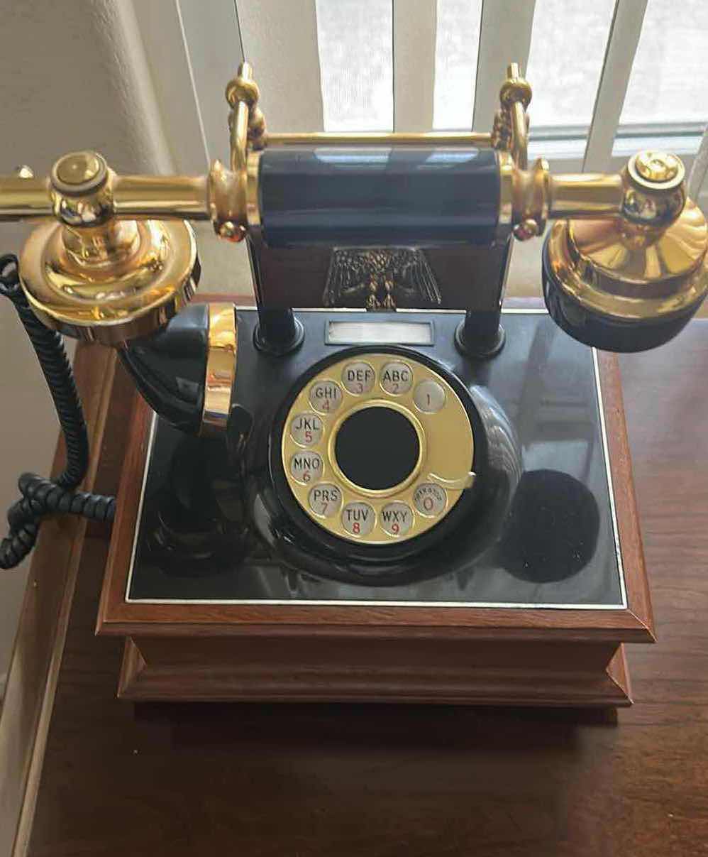 Photo 1 of VINTAGE DECO-TEL CRADLE ROTARY PHONE REPRODUCTION WESTERN ELECTRIC 