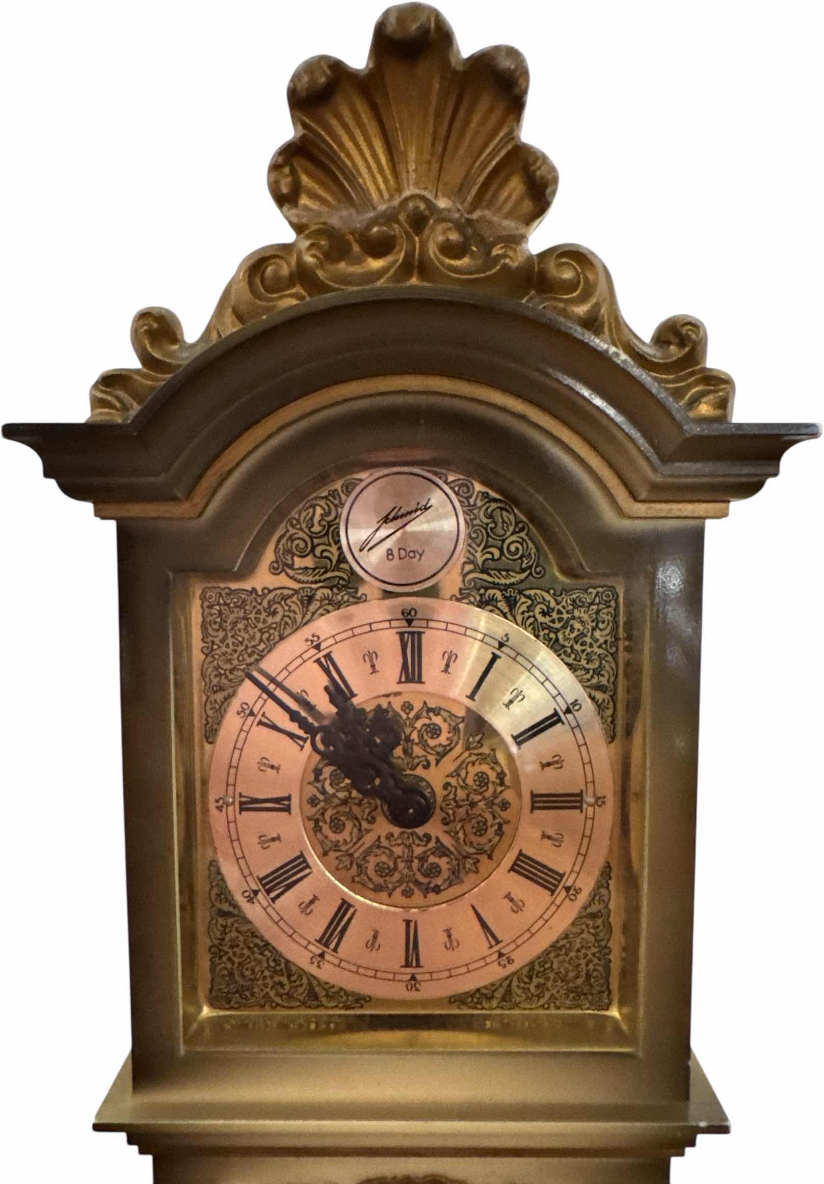 Photo 1 of VINTAGE GIOELLERIA FLLI QUIRINO NOLA 1960’S MINIATURE GRANDFATHER CLOCK
H13”