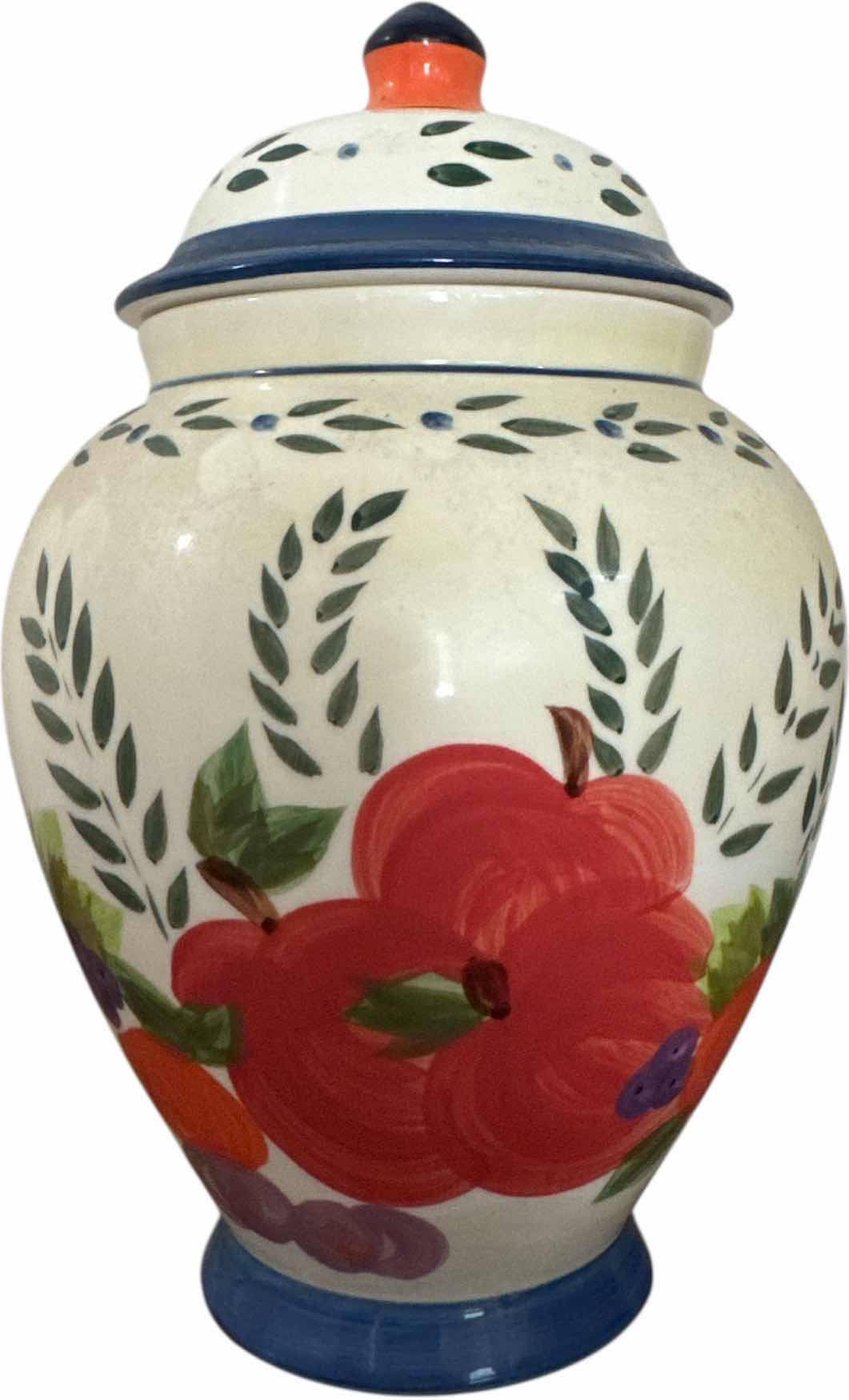 Photo 1 of VINTAGE ART POTTERY CERAMIC BISCOTTI JAR 
H10.5”