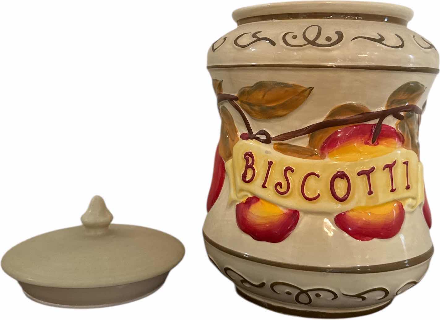 Photo 1 of VINTAGE CERAMIC NONNIS BISCOTTI JAR 
D8” X H11”