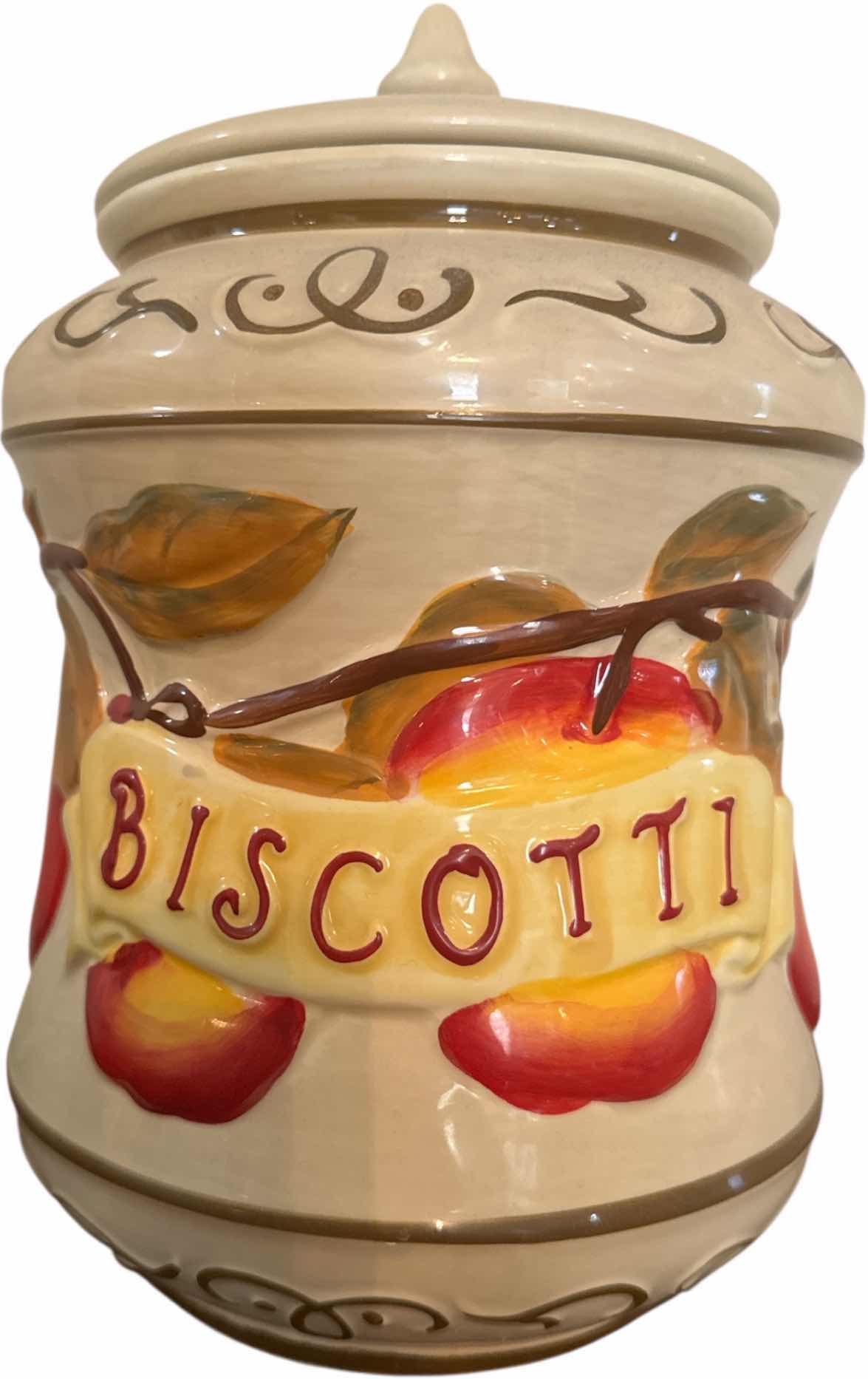 Photo 1 of VINTAGE CERAMIC NONNIS BISCOTTI JAR 
D8” X H11”
