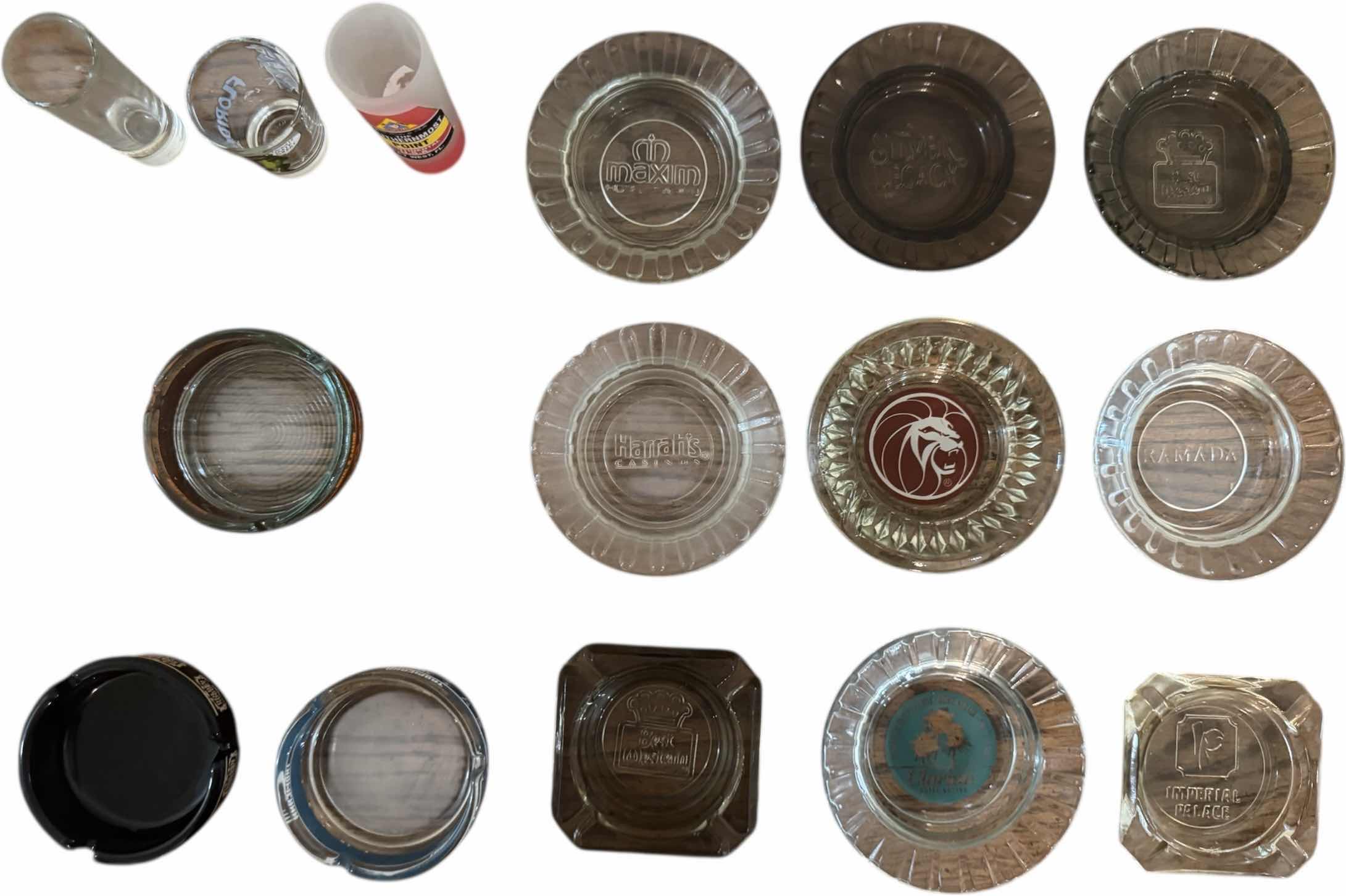 Photo 1 of 15- VINTAGE LAS VEGAS CASINO ASHTRAYS AND SHOT GLASSES
D4.5” AND SMALLER