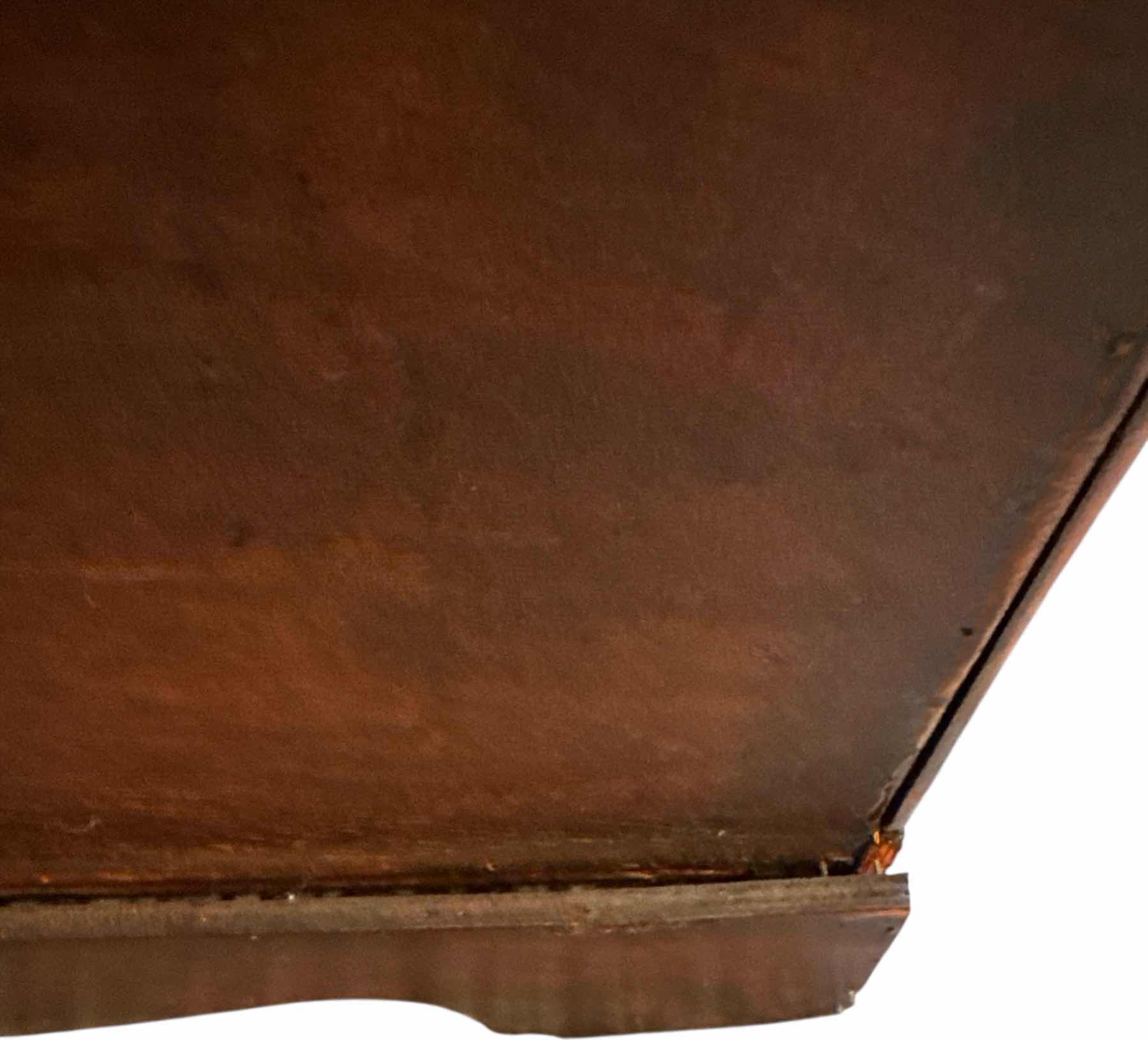 Photo 1 of VINTAGE BROWN WOOD AND WICKER TRUNK WITH METAL LATCH
22” X 12” X H14”