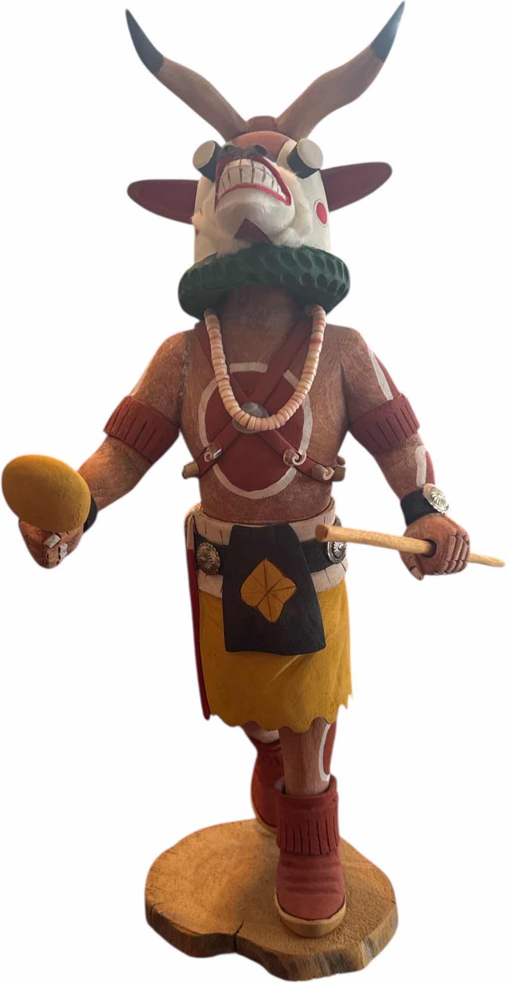 Photo 1 of VINTAGE COW HOPI KACHINA DOLL 
H16”