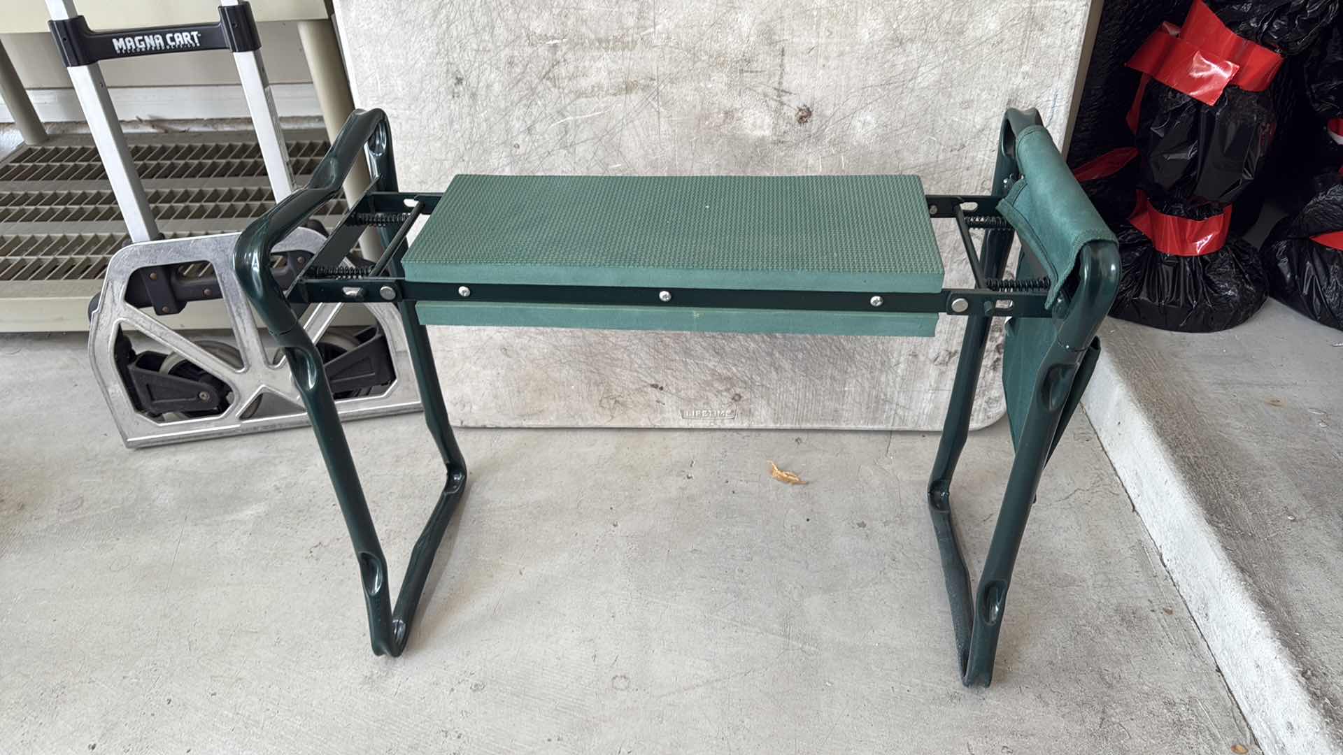 Photo 1 of MAGNA CART, 2 STEP STOOLS, GREEN WORK BENCH