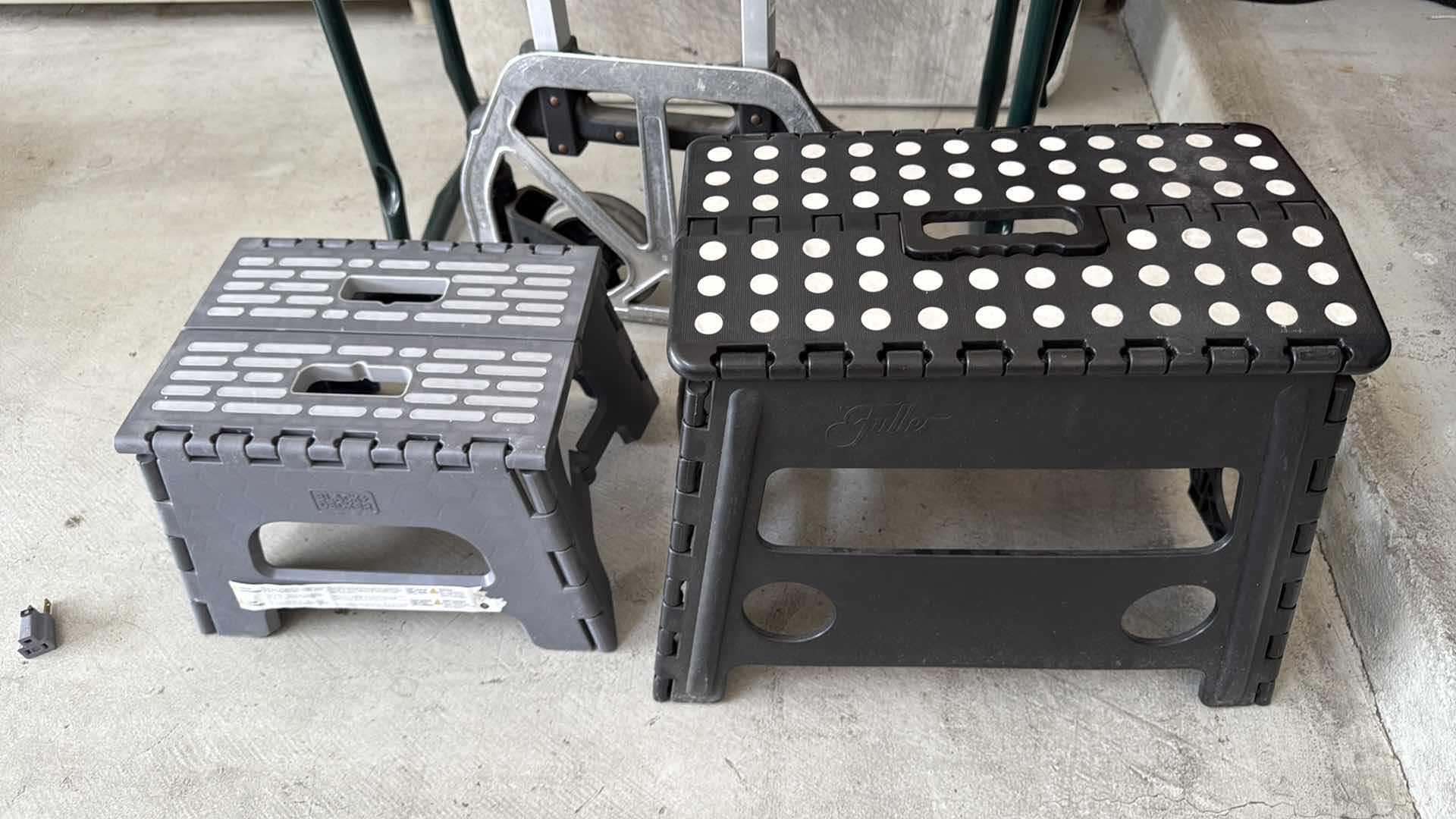 Photo 1 of MAGNA CART, 2 STEP STOOLS, GREEN WORK BENCH