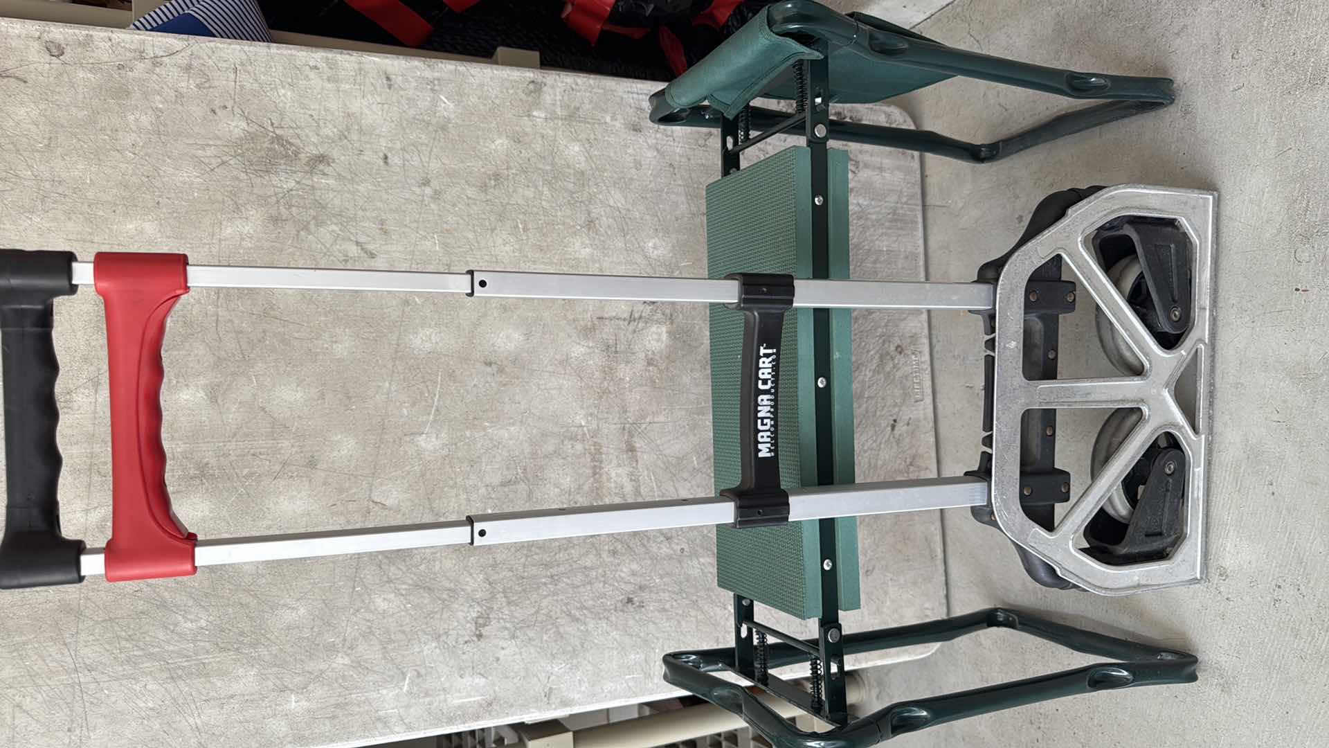 Photo 1 of MAGNA CART, 2 STEP STOOLS, GREEN WORK BENCH