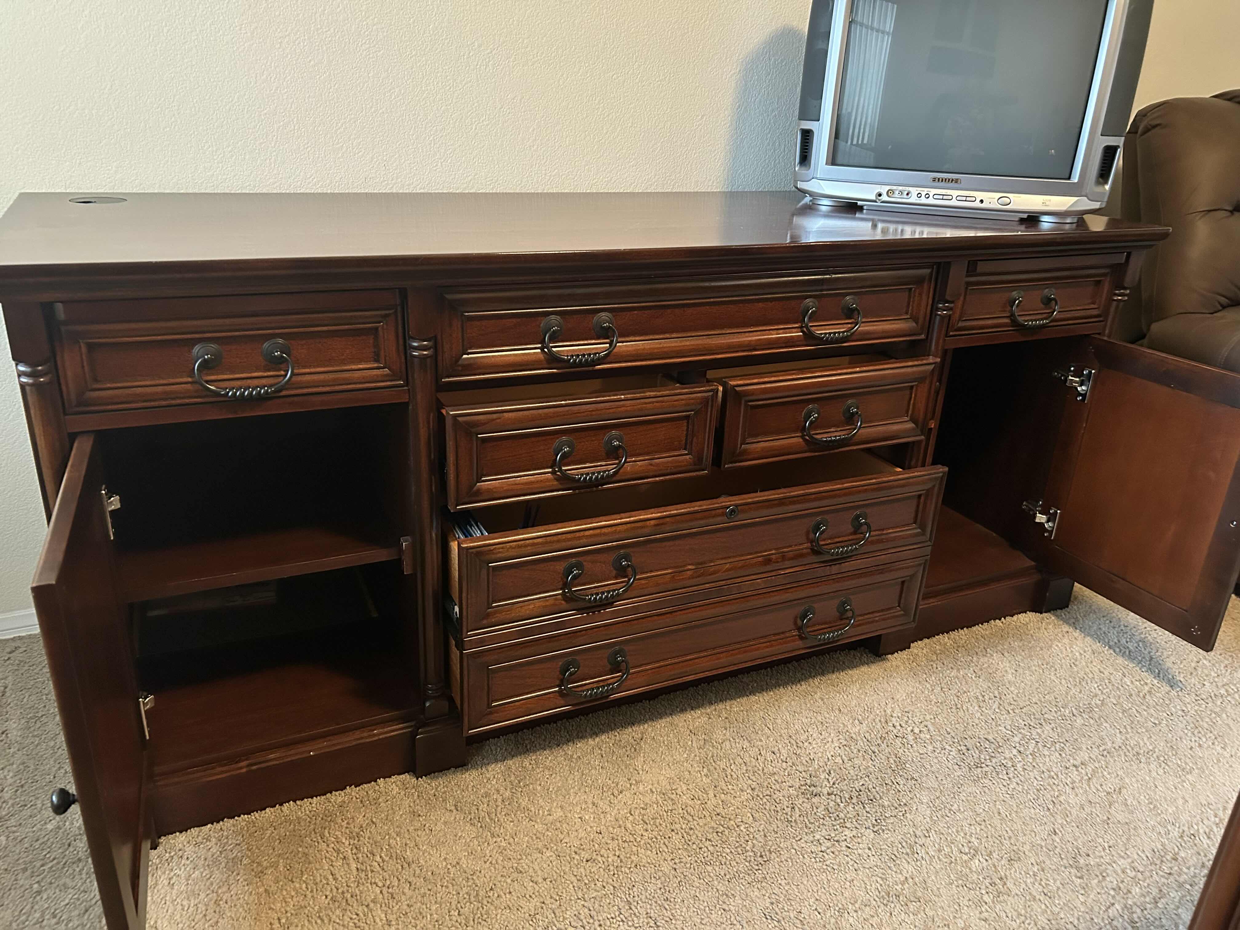 Photo 1 of MAHOGANY CREDENZA  71” X 24” H 31” TV SOLD SEPARATELY