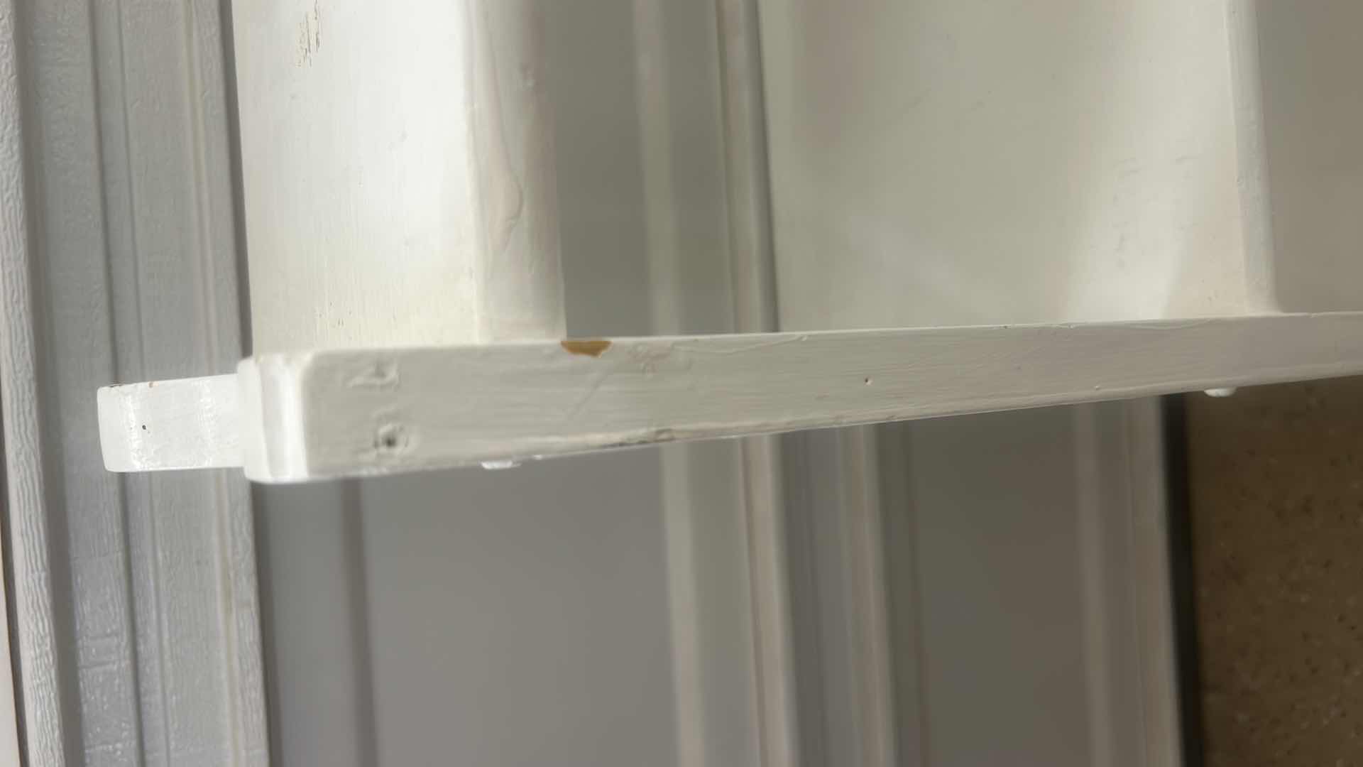 Photo 1 of WHITE PAINTED WOOD SHELF UNIT 17“ x 11“ x H39“