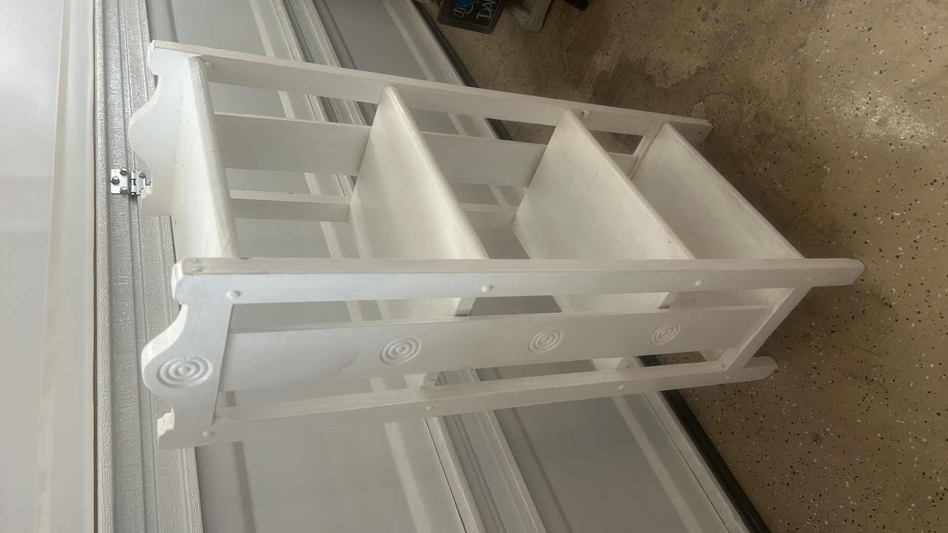 Photo 1 of WHITE PAINTED WOOD SHELF UNIT 17“ x 11“ x H39“