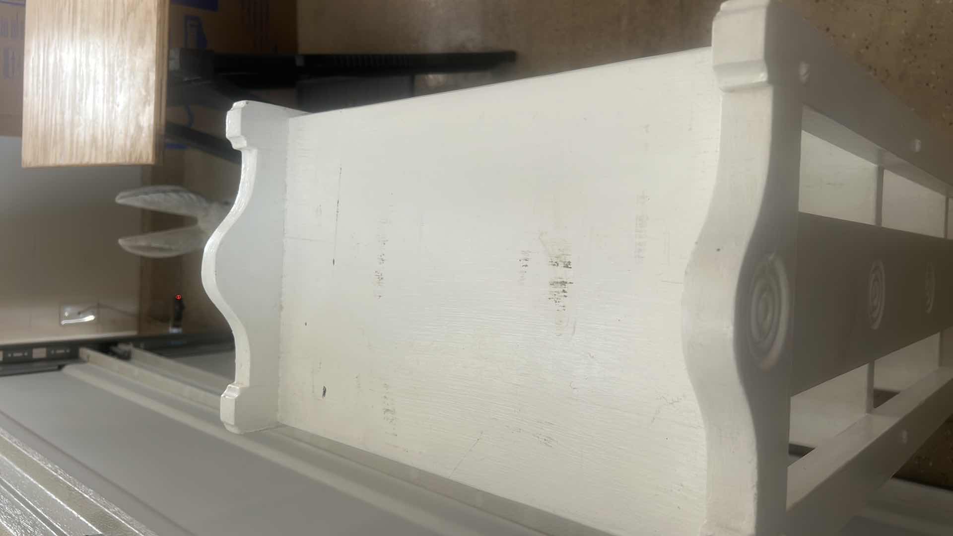 Photo 1 of WHITE PAINTED WOOD SHELF UNIT 17“ x 11“ x H39“
