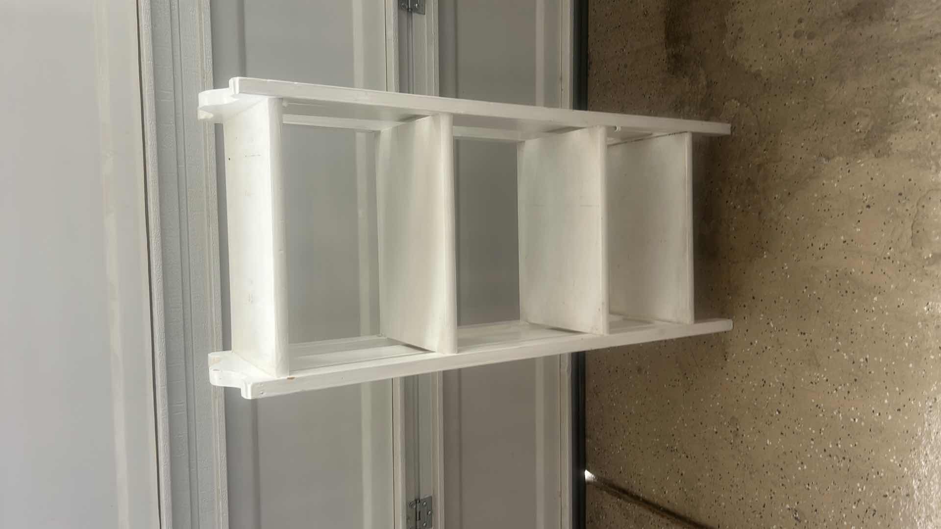 Photo 1 of WHITE PAINTED WOOD SHELF UNIT 17“ x 11“ x H39“