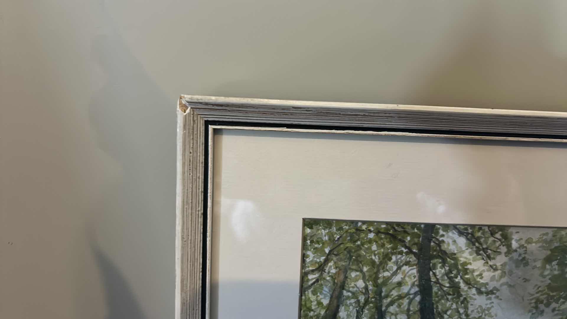 Photo 1 of VINTAGE WOOD FRAMED SIGNED PAINTING “LANDSCAPE” ARTWORK 11 1/2“ x H10“