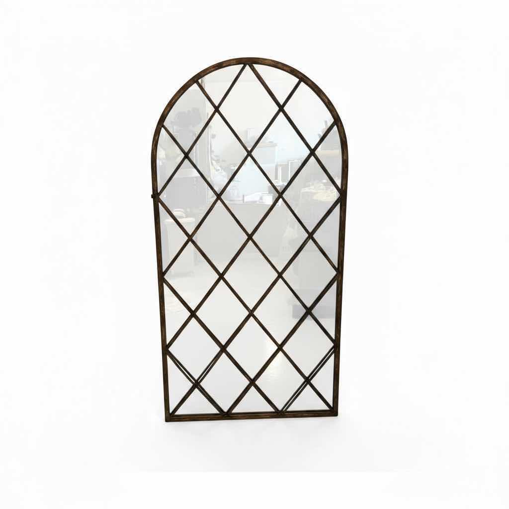Photo 1 of VINTAGE PAINTED METAL FRAMED MIRROR 28” X H4 1/2”