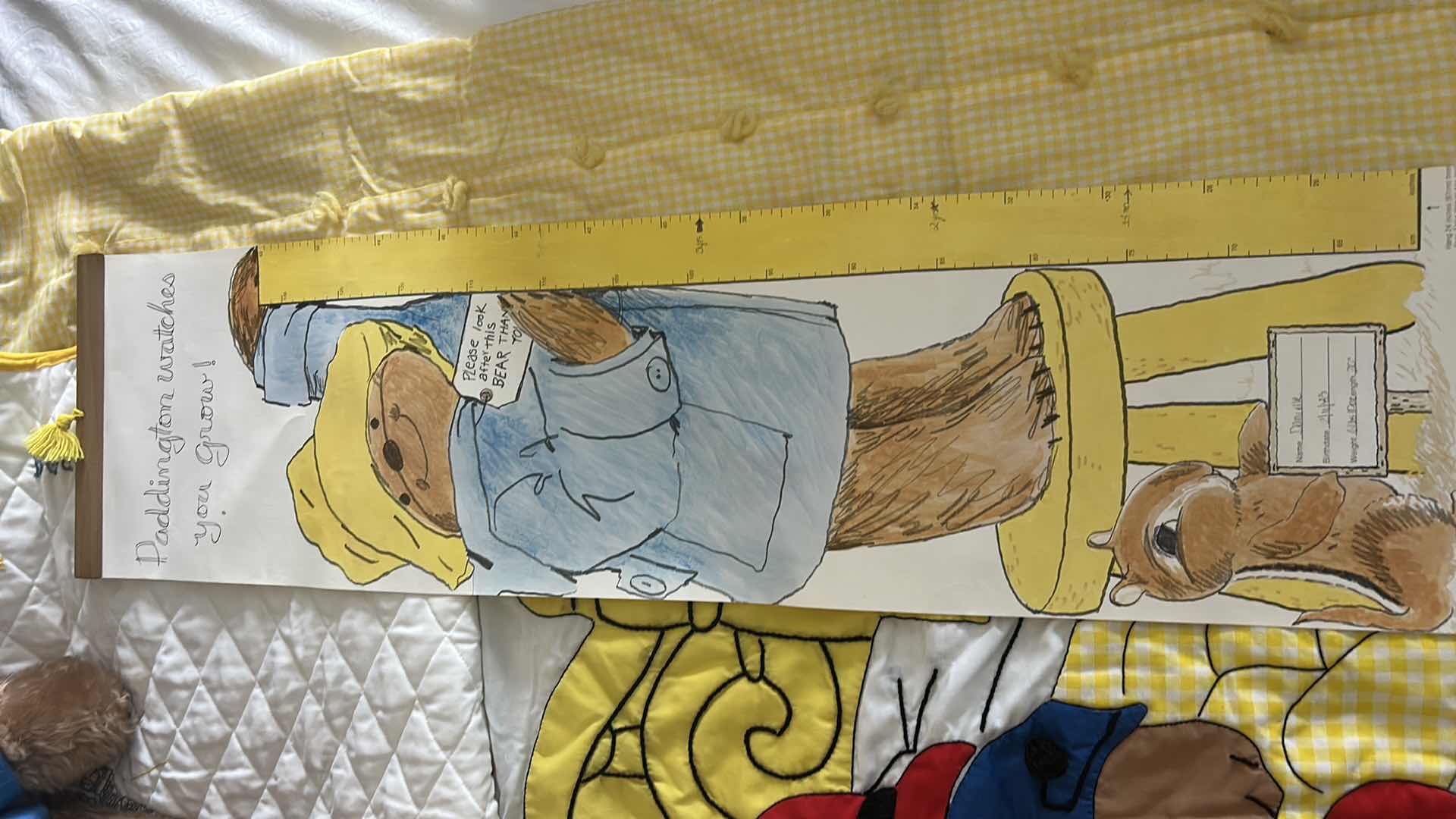 Photo 1 of 4 PC PADDINGTON BABY - 2 BLANKETS, GROWTH CHART & PADDINGTON BEAR