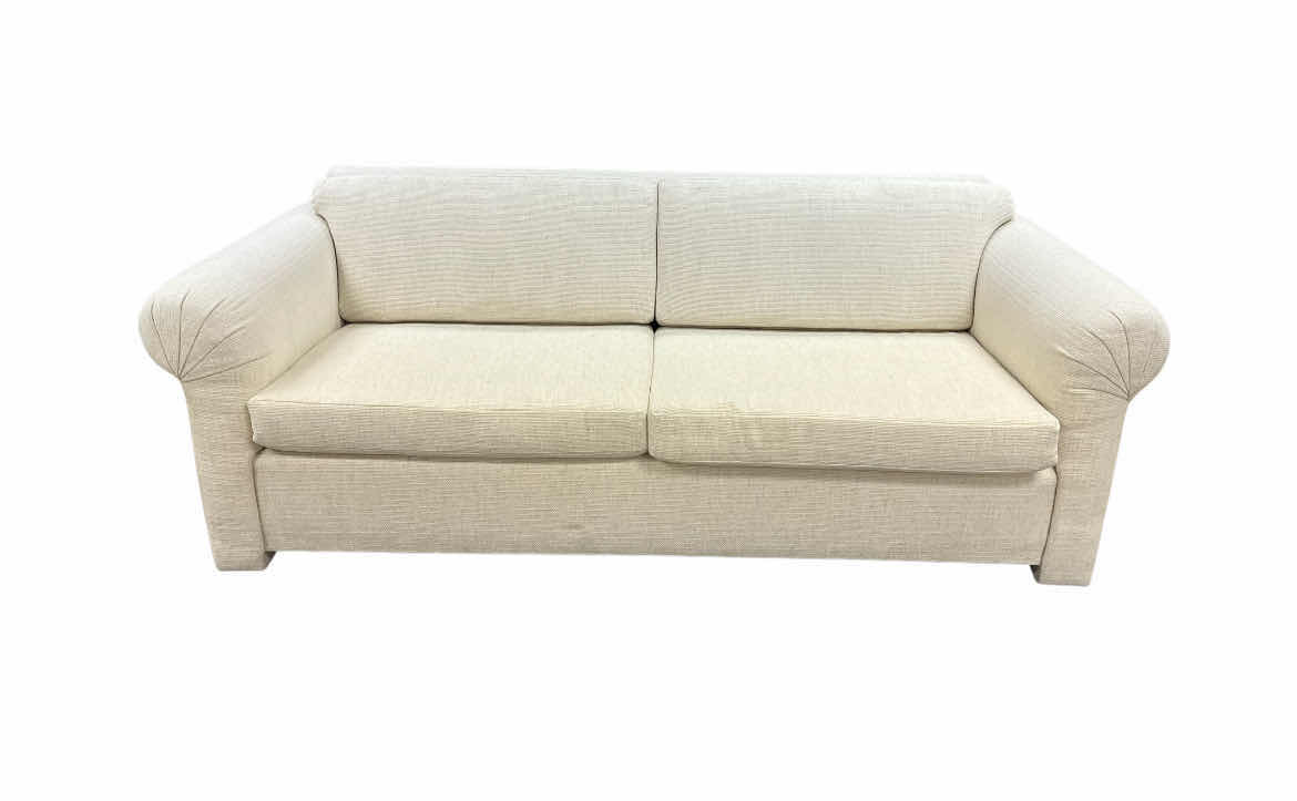 Photo 1 of CUSTOM UPHOLSTERED OFF-WHITE TWEED SOFA 96” X 41” H35”