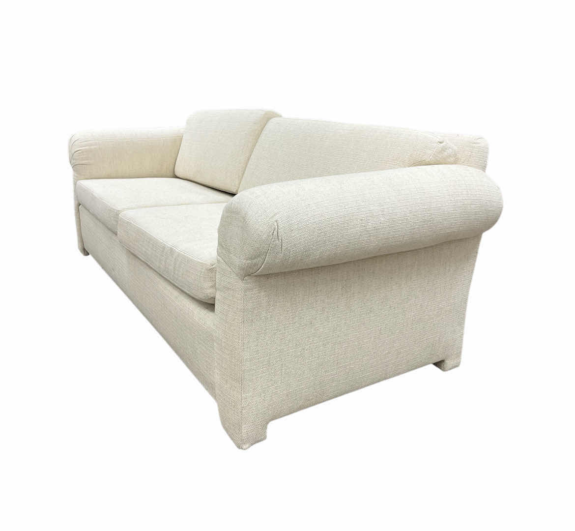 Photo 1 of CUSTOM UPHOLSTERED OFF-WHITE TWEED SOFA 96” X 41” H35”