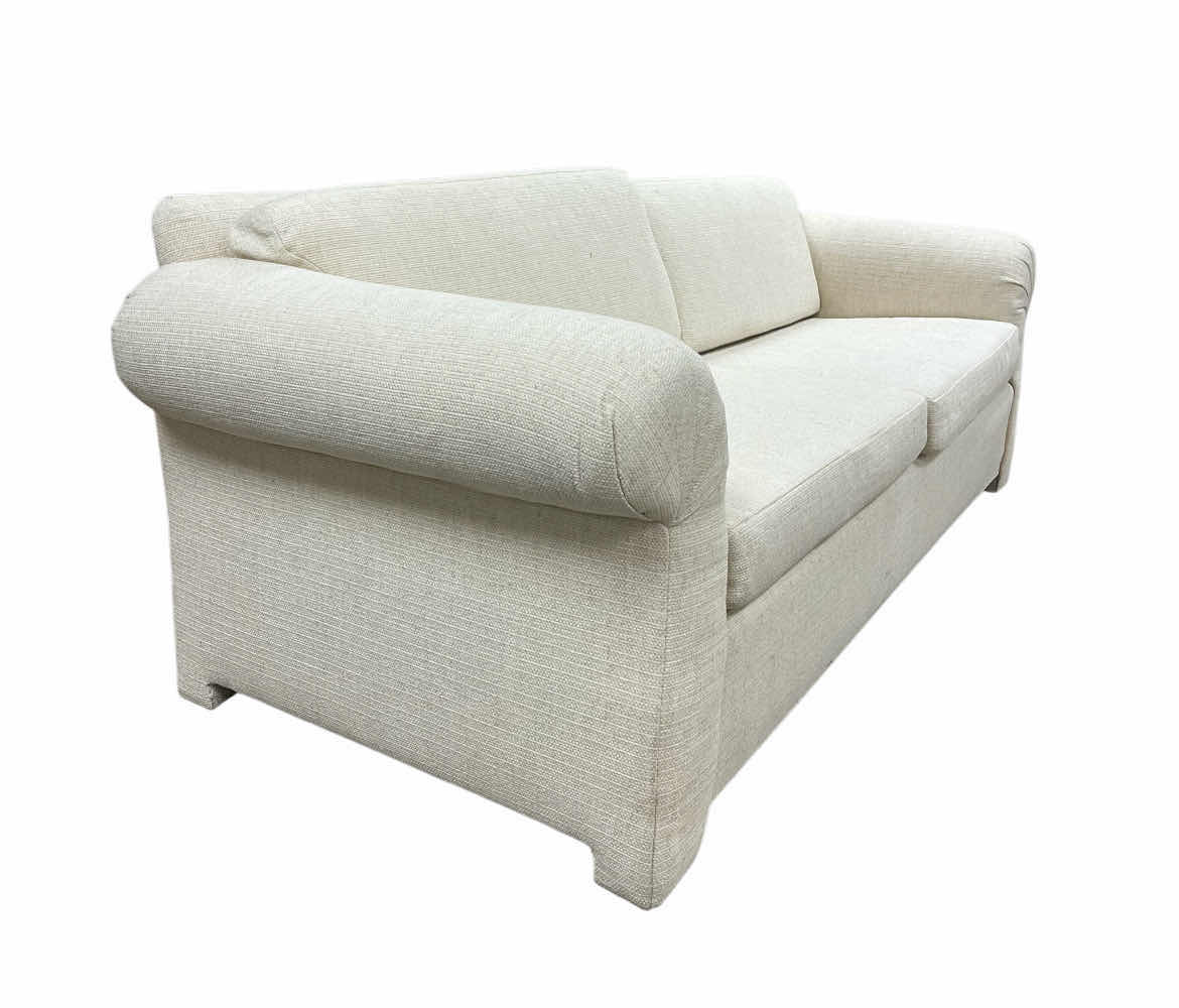 Photo 1 of CUSTOM UPHOLSTERED OFF-WHITE TWEED SOFA 96” X 41” H35”