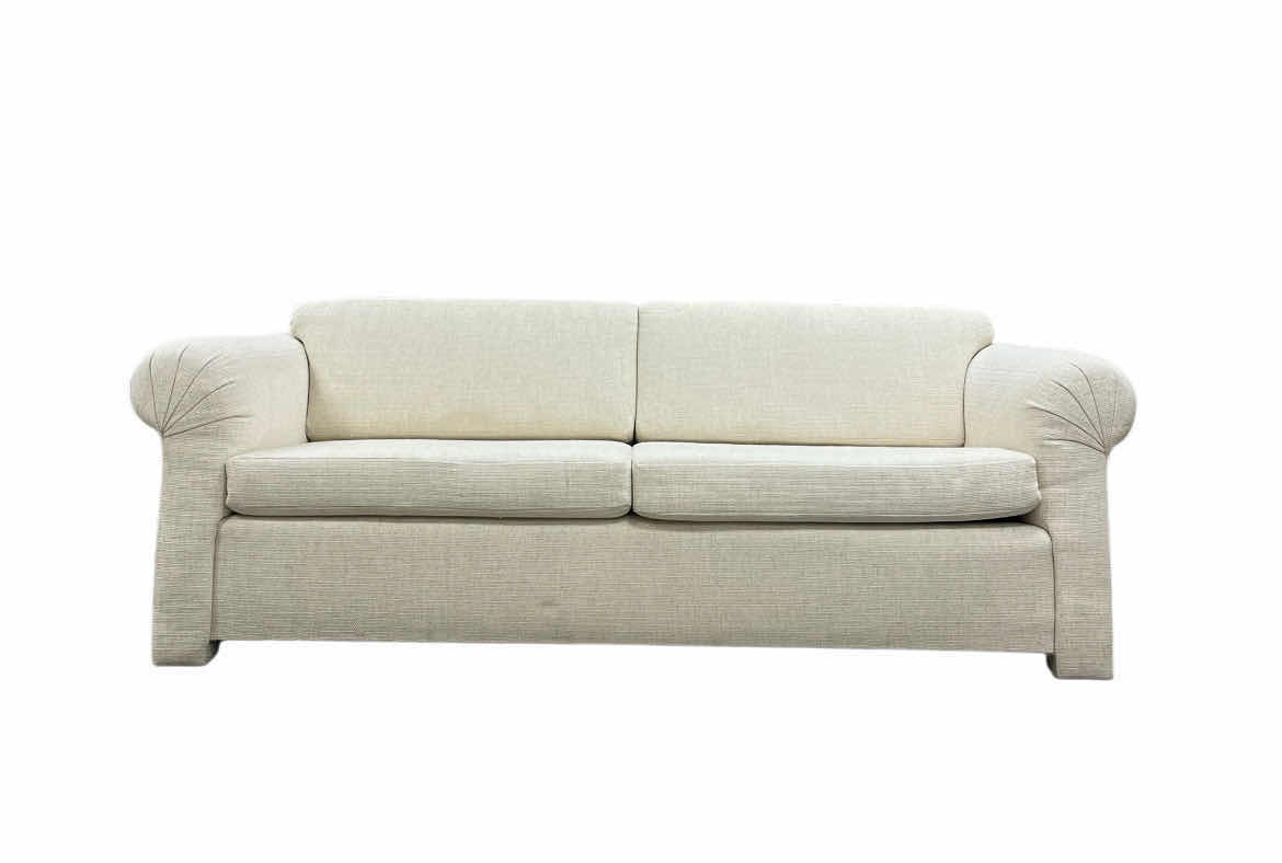 Photo 1 of CUSTOM UPHOLSTERED OFF-WHITE TWEED SOFA 96” X 41” H35”