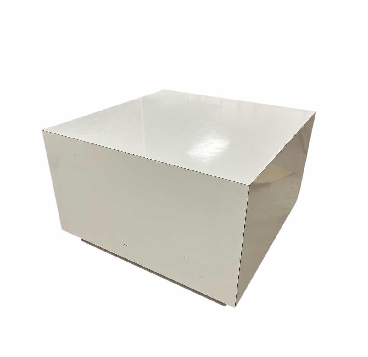 Photo 1 of MODERN WHITE LAMINATE CUBE COFFEE TABLE 32” X 32” H21”