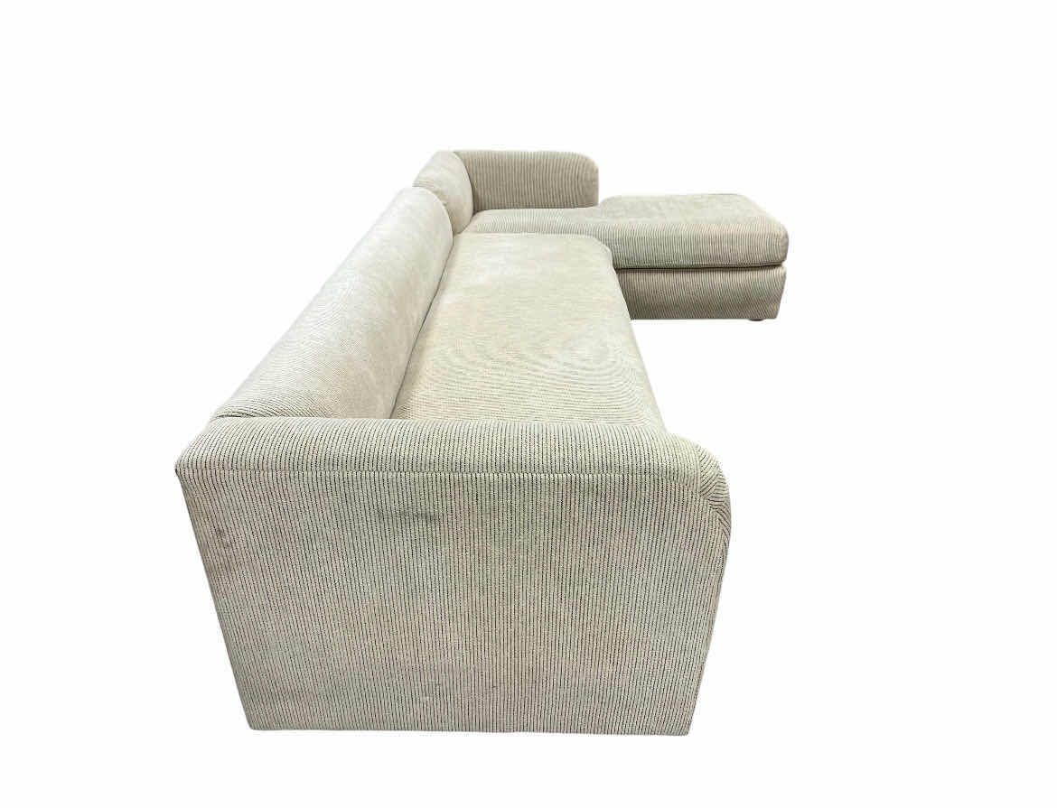 Photo 1 of CUSTOM UPHOLSTERED OFF-WHITE CORDUROY SECTIONAL SOFA 134” X 71” H28.5”