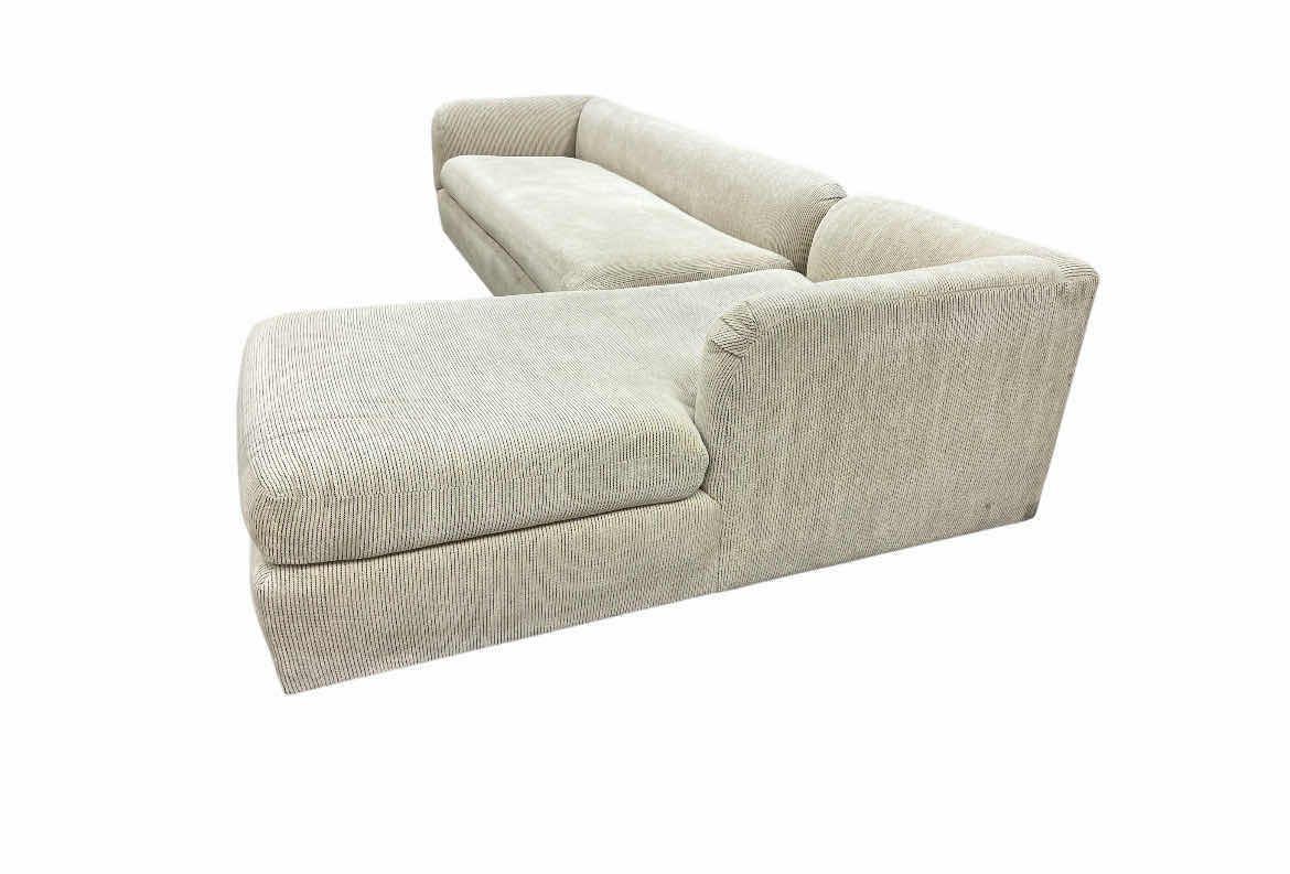 Photo 1 of CUSTOM UPHOLSTERED OFF-WHITE CORDUROY SECTIONAL SOFA 134” X 71” H28.5”