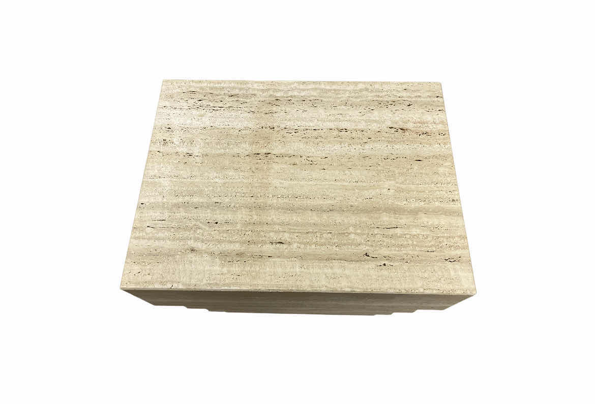 Photo 1 of TRAVERTINE CASCADING SIDE TABLE 25.5” X 18” H28.5”