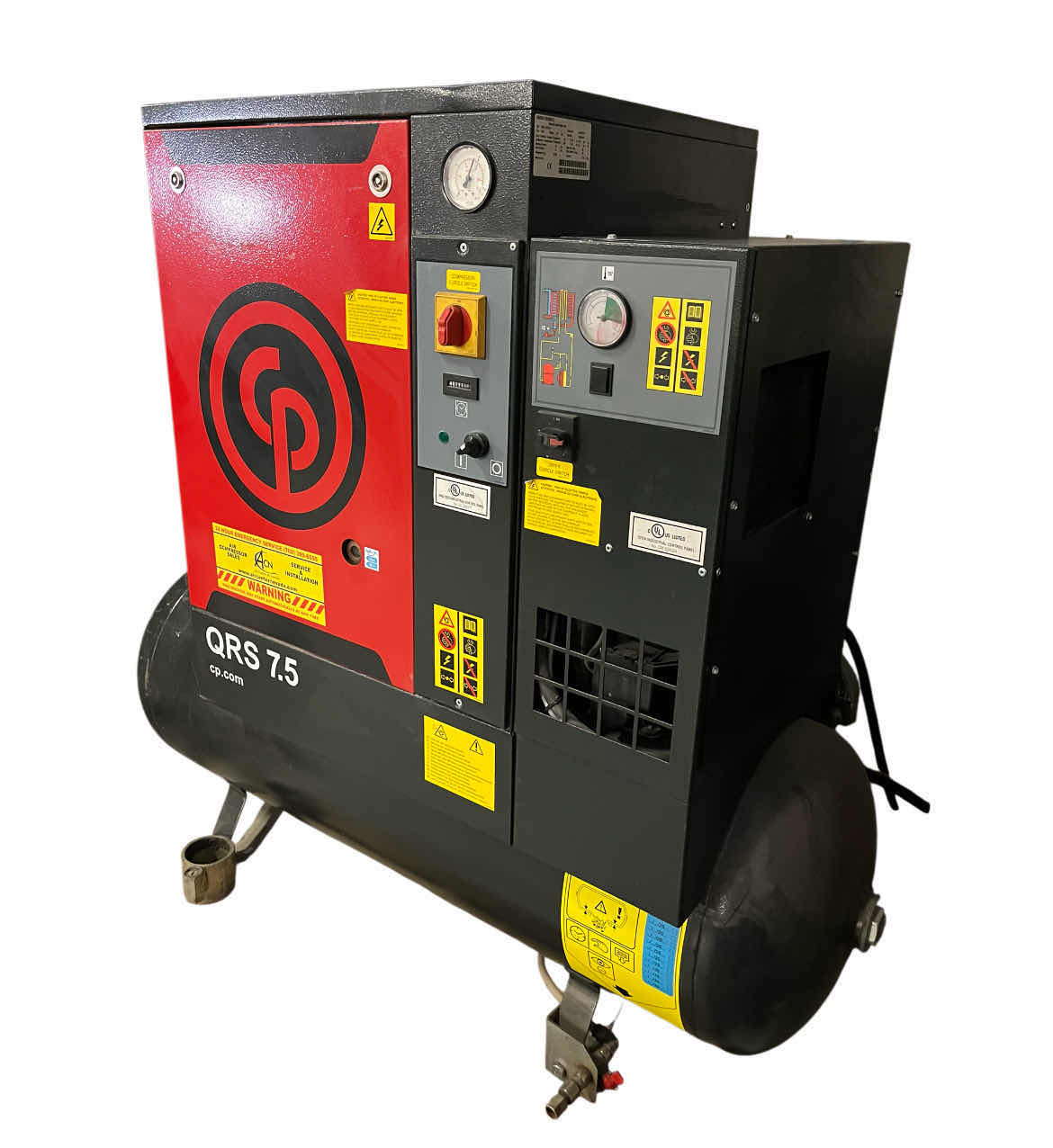 Photo 1 of Hold.      CHICAGO PNEUMATIC QRS 7.5 HPD-1 TM ROTARY SCREW COMPRESSOR WITH DRYER 21.2 CFM @ 150 PSI, 230/1 (READ NOTES)