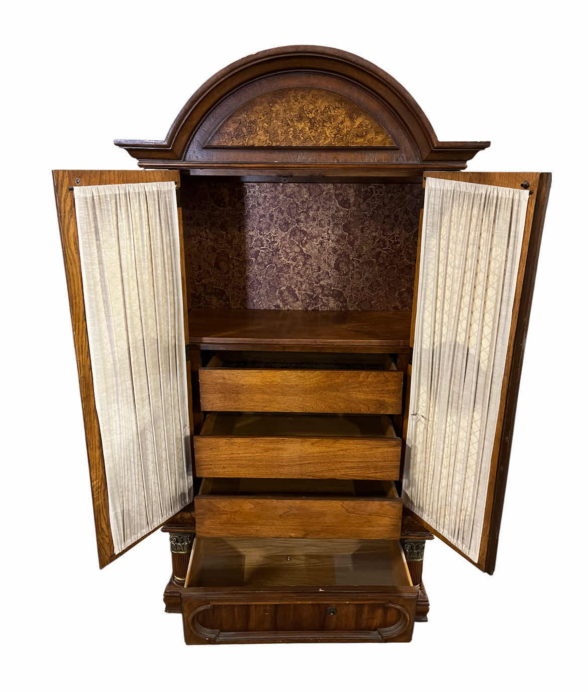 Photo 1 of ANTIQUE VICTORIAN STYLE WOOD ARMOIRE 42” X 19.5” H77”