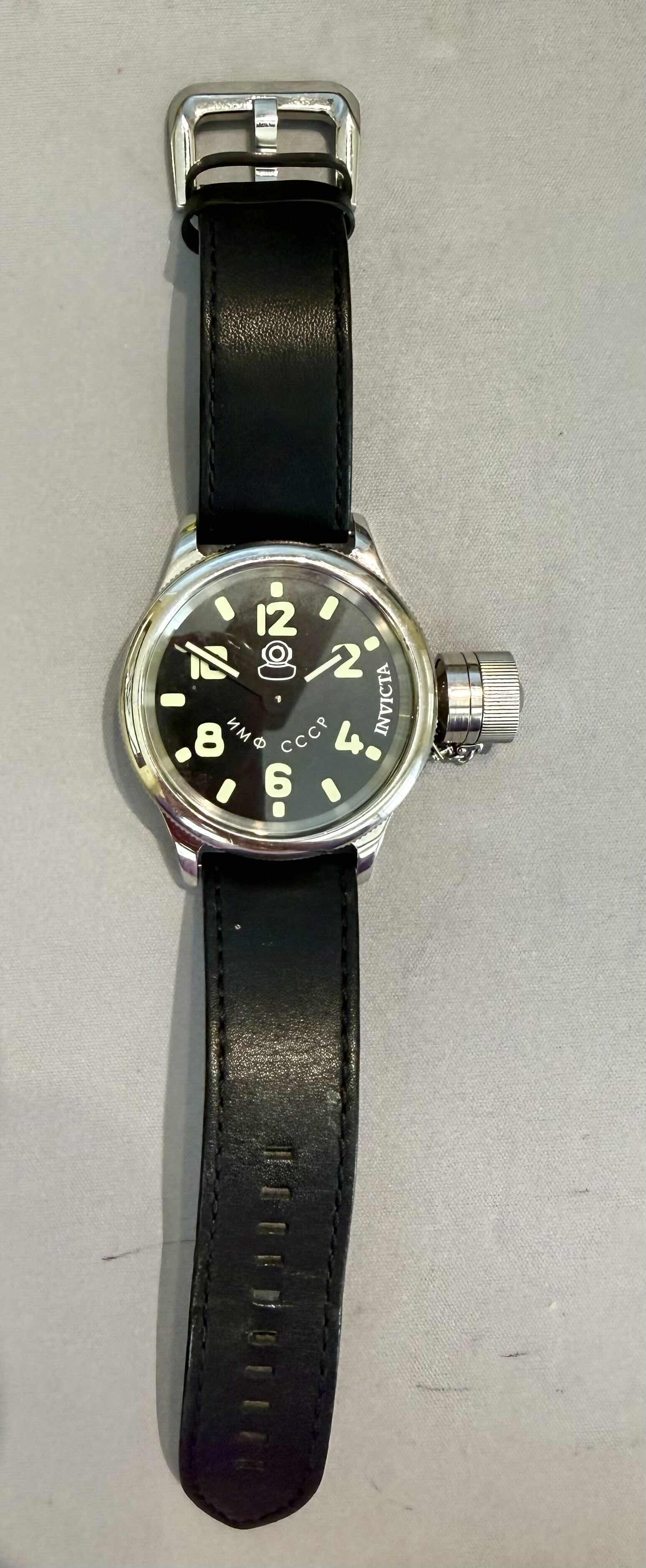 Photo 1 of INVICTA DIVER MEN’S 52mm WATCH W BLACK LEATHER BAND $1200