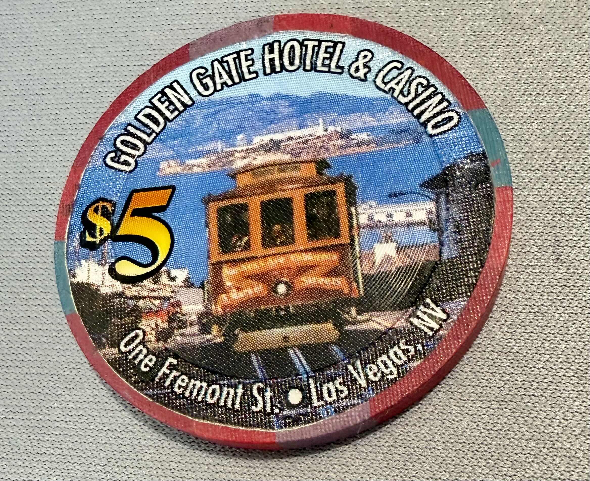 Photo 1 of 3-GOLDEN GATE HOTEL & CASINO $5.00 GAMING CHIPS