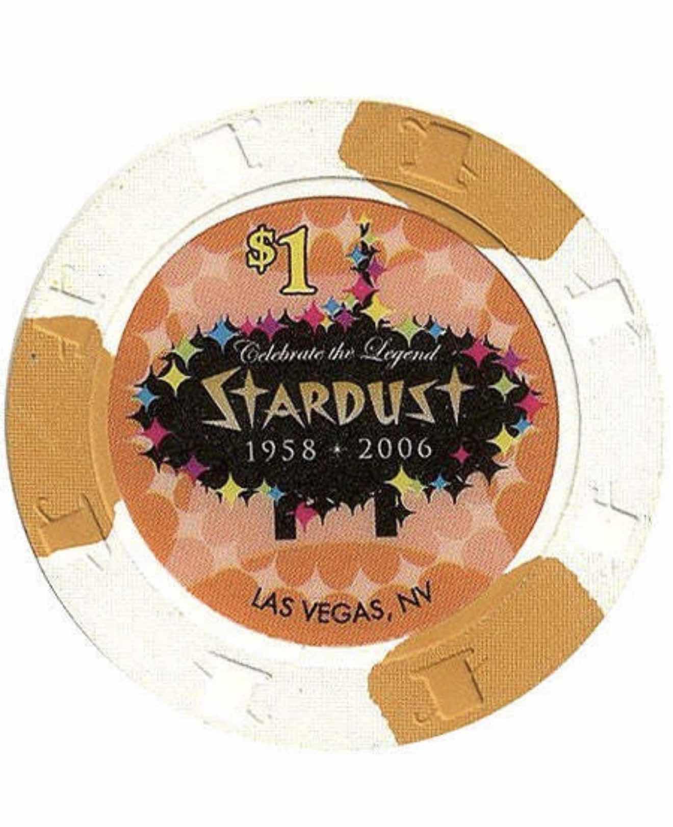 Photo 1 of 10-STARDUST LAS VEGAS FINAL EDITION LAST CASINO $1.00 POKER CHIPS
