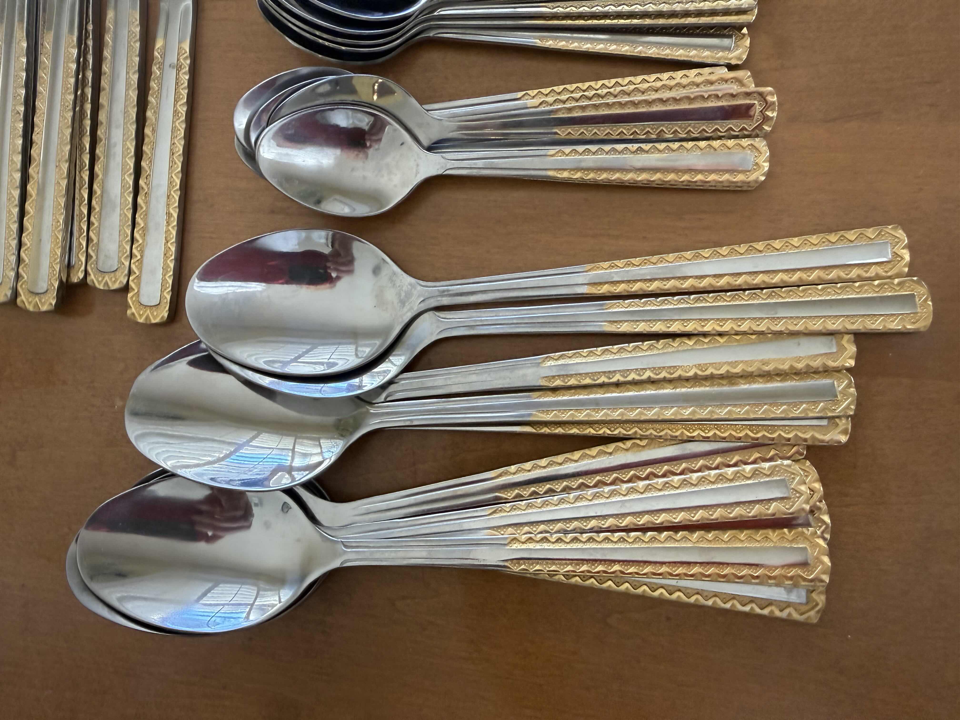 Photo 1 of 60 PCS-VINTAGE SOLINGEN GERMANY GOLD PLATED FLATWARE SET