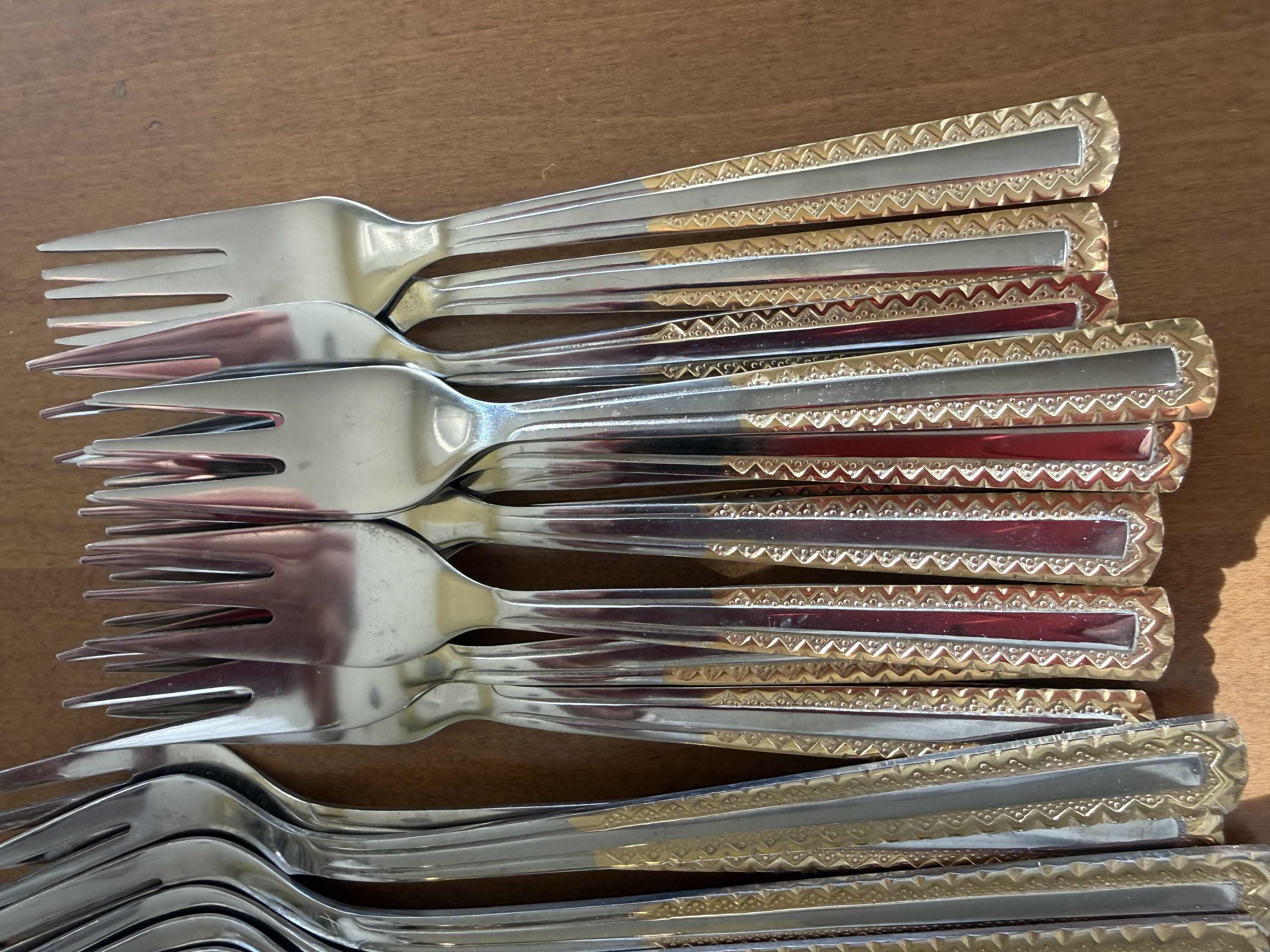 Photo 1 of 60 PCS-VINTAGE SOLINGEN GERMANY GOLD PLATED FLATWARE SET