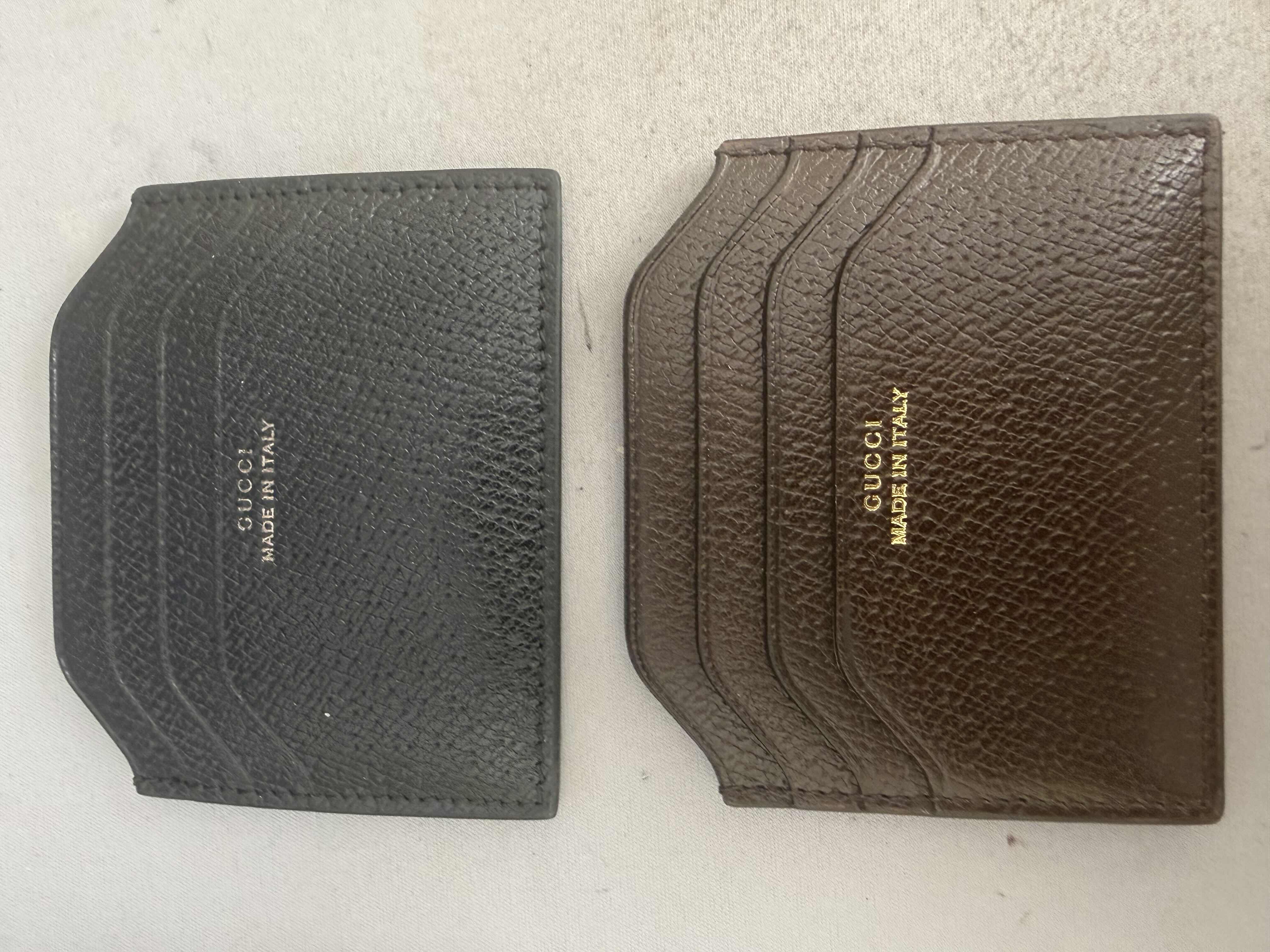 Photo 1 of 2-GUCCI LEATHER CREDIT CARD HOLDERS (BLACK & BROWN)