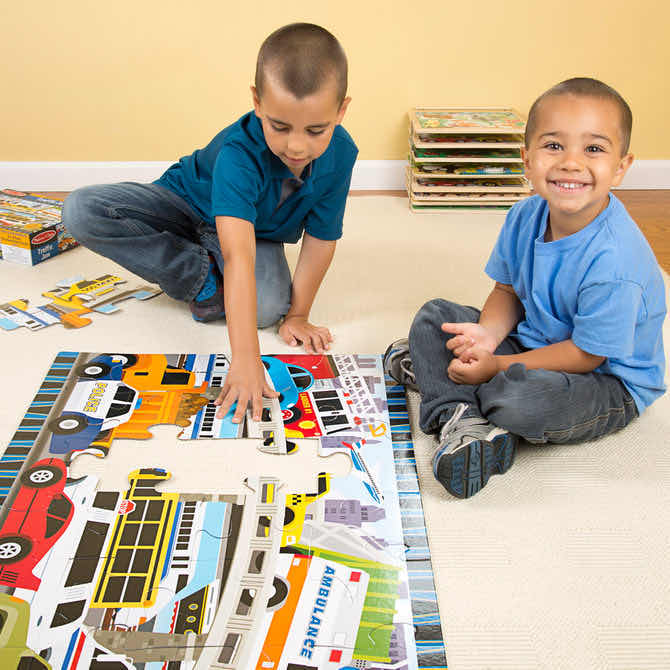 Photo 1 of NEW MELISSA & DOUG TRAFFIC JAM 48 PC FLOOR PUZZLE 3’ X 2’