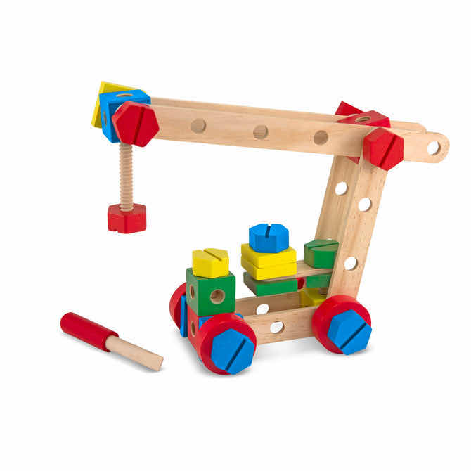 Photo 1 of NEW MELISSA & DOUG CONSTRUCTION SET IN A BOX, 48 WOODEN PCS