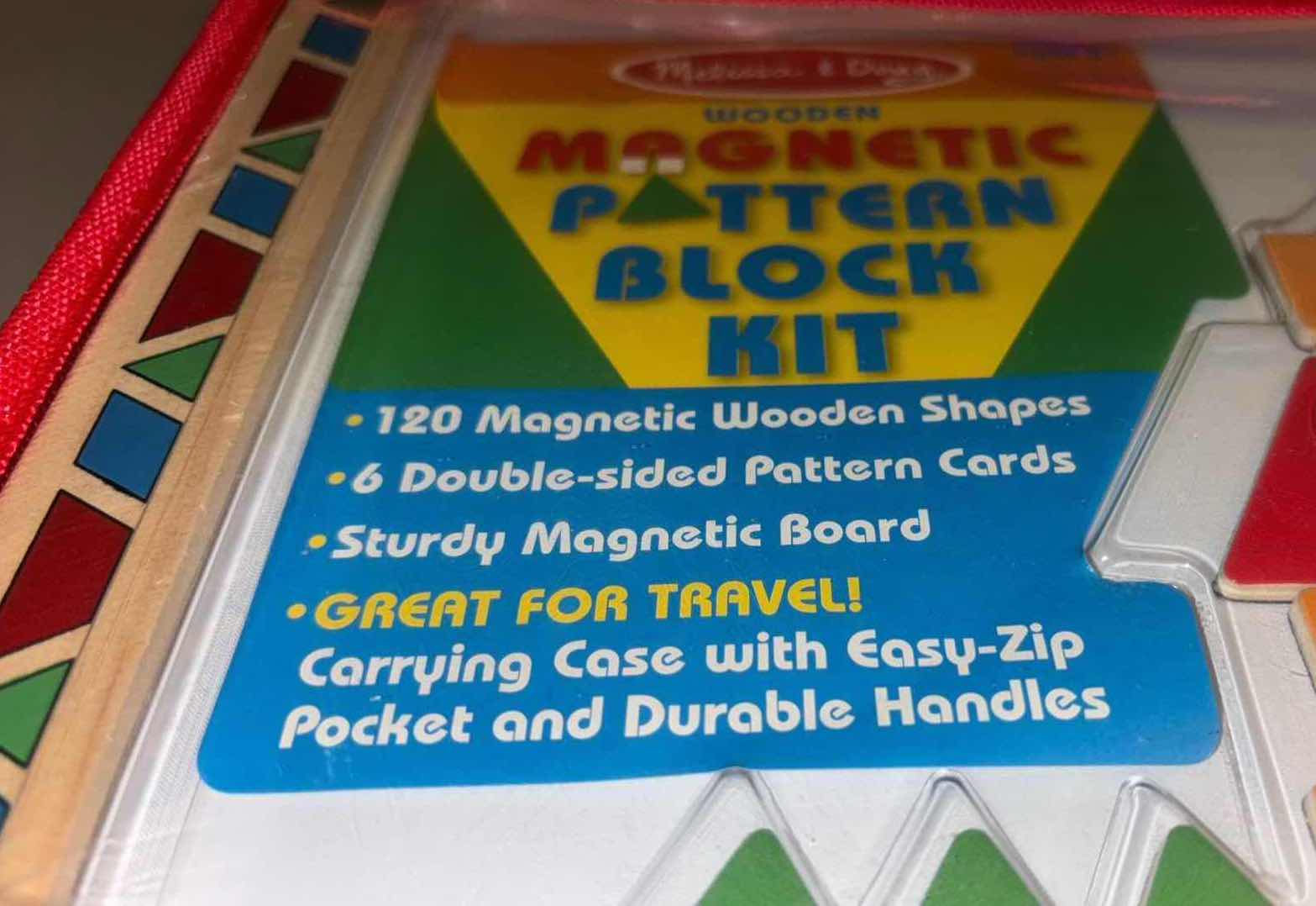 Photo 1 of NEW MELISSA & DOUG WOODEN MAGNETIC PATTERN BLOCK KIT