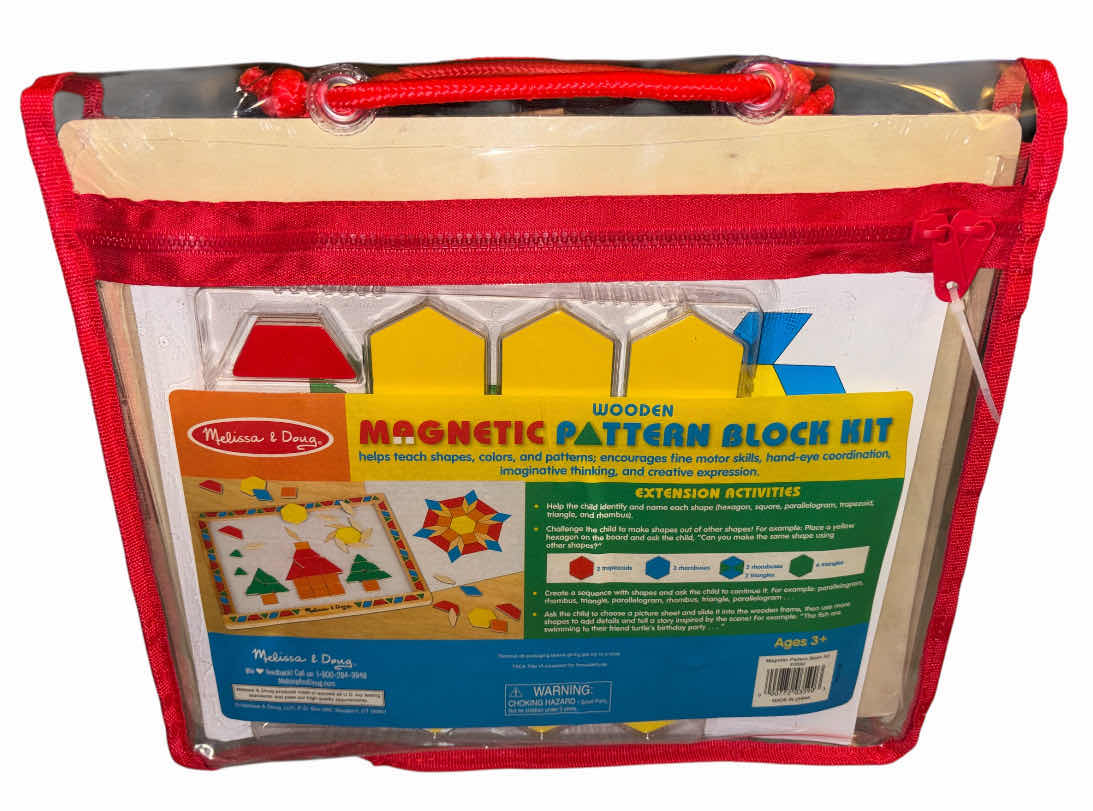 Photo 1 of NEW MELISSA & DOUG WOODEN MAGNETIC PATTERN BLOCK KIT